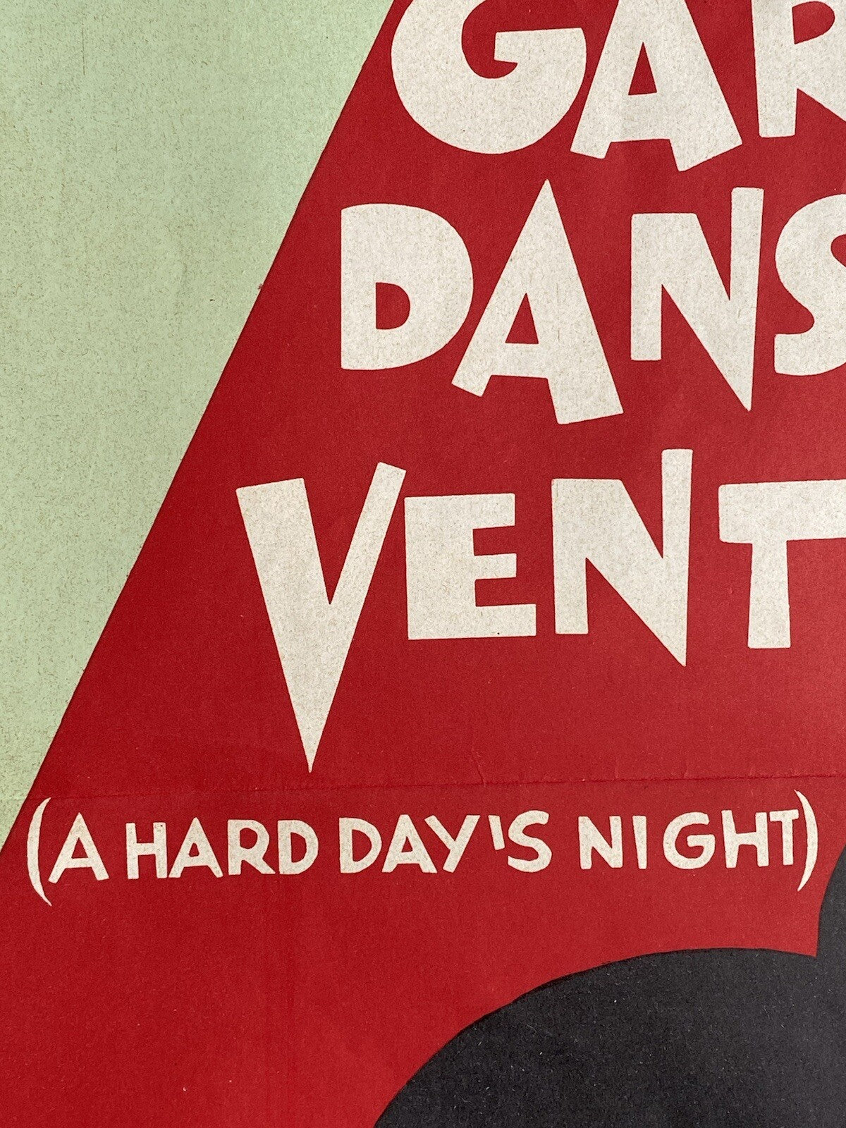 Rare Original Vintage A Hard Days Night Beatles French Film Movie Poster Affiche