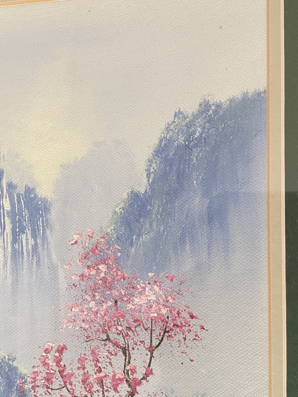 Vintage Chinese Landscape Oil Painting Huangshan Mountains 20th Century Asian