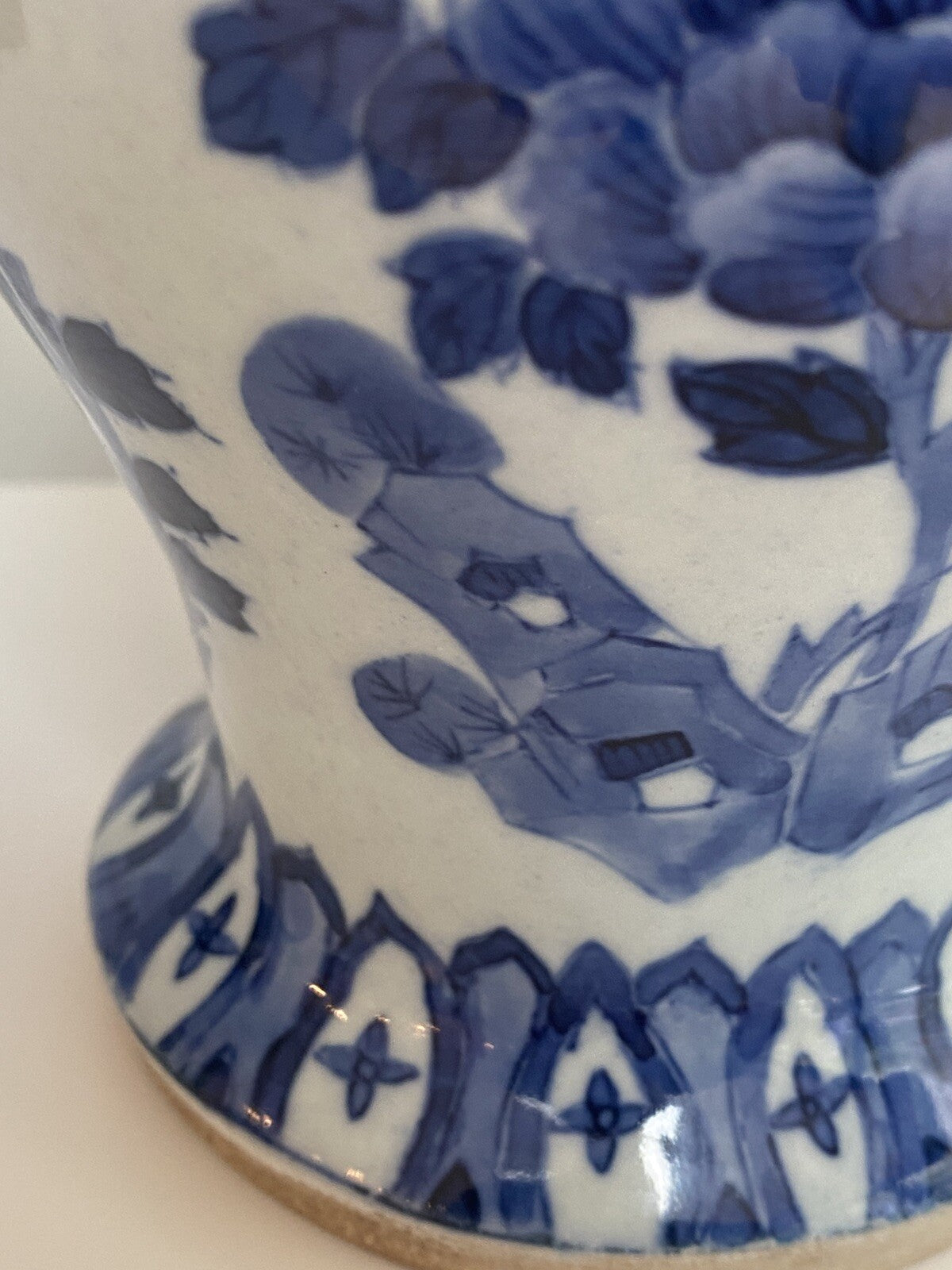 Chinese Antique Qing Dynasty Blue White Porcelain Vase Asian Ceramic Baluster