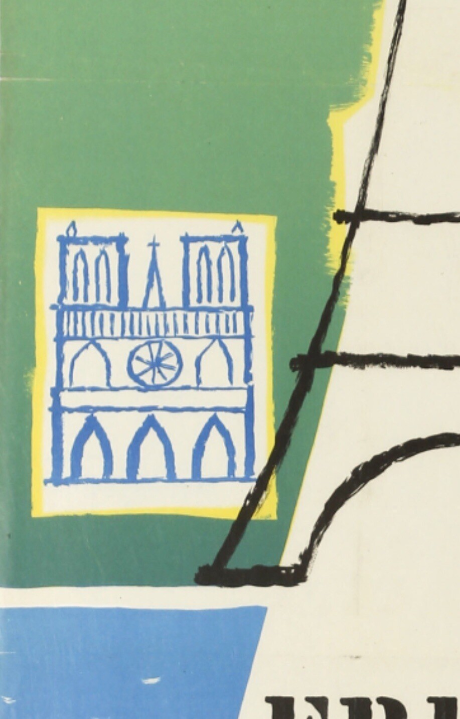 Original Vintage 1957 Travel Advertising Tourism Poster Paris Cote D’Azur France