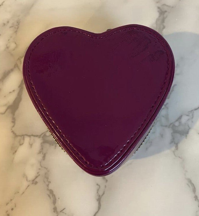 Authentic Valentines Day Mulberry Plaid Leather Heart Shaped Ring Box Designer