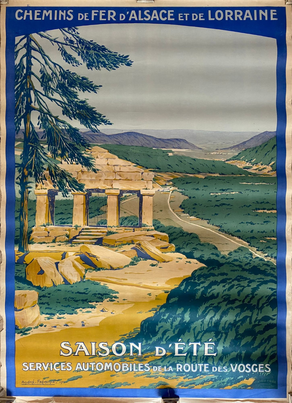 Rare Orig Art Deco Vintage French Travel Tourism Chemin Fer Railway Fremond PLM