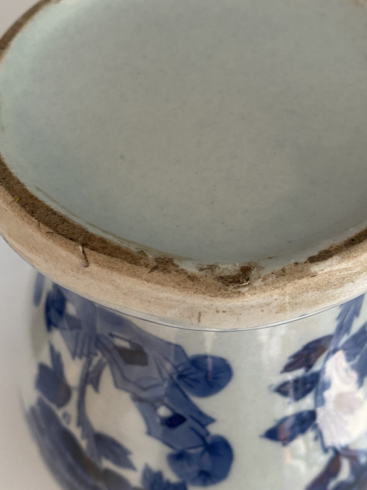Chinese Antique Qing Dynasty Blue White Porcelain Vase Asian Ceramic Baluster