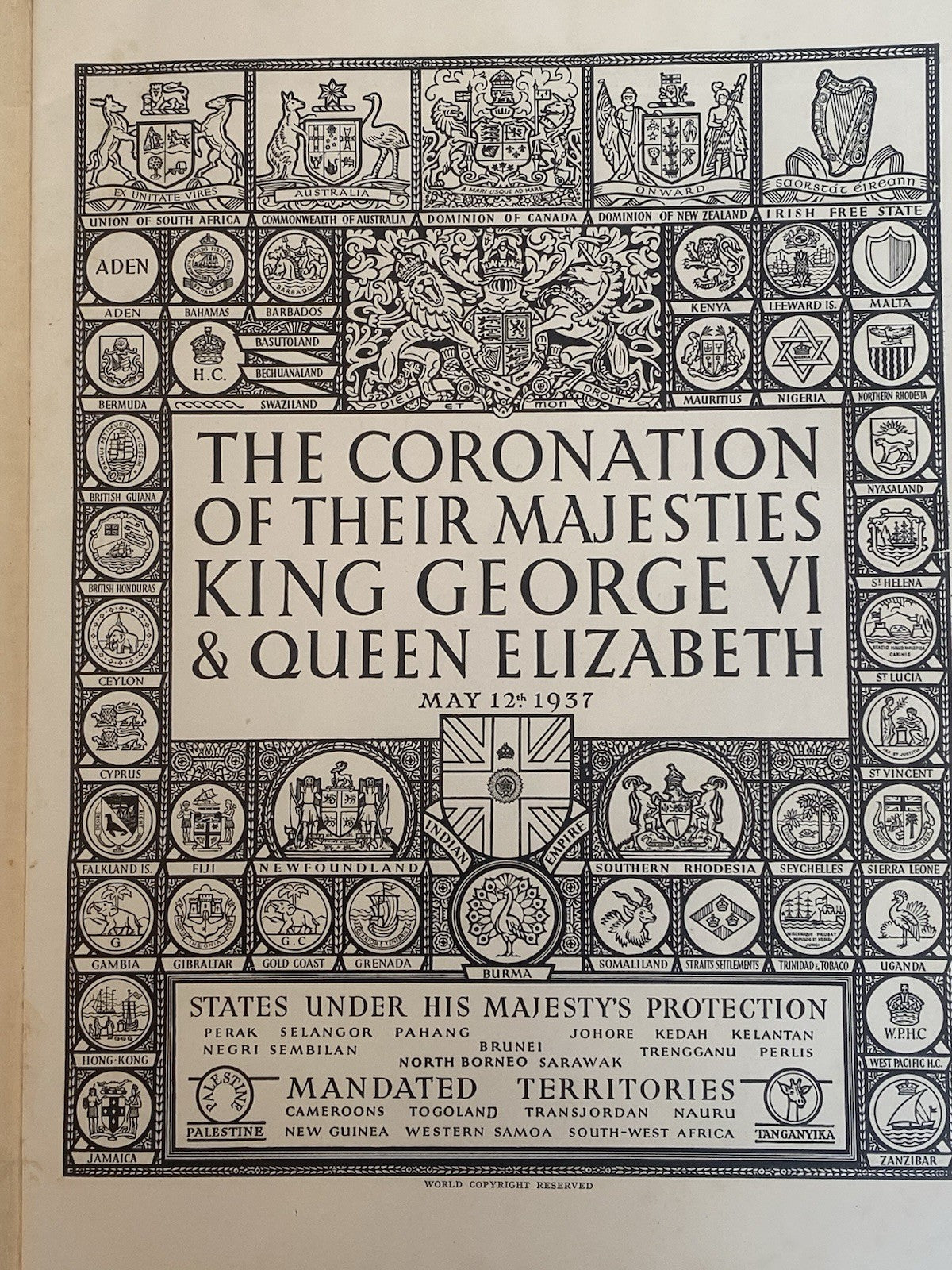 1937 King George VI Queen Elizabeth Mother Coronation Souvenir Royal Programme