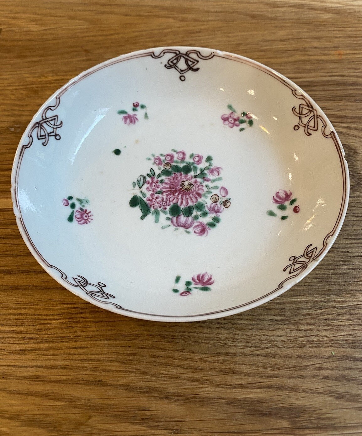 Qianlong Dynasty Antique Chinese 18th Century Porcelain Famile Rose Saucer Asian