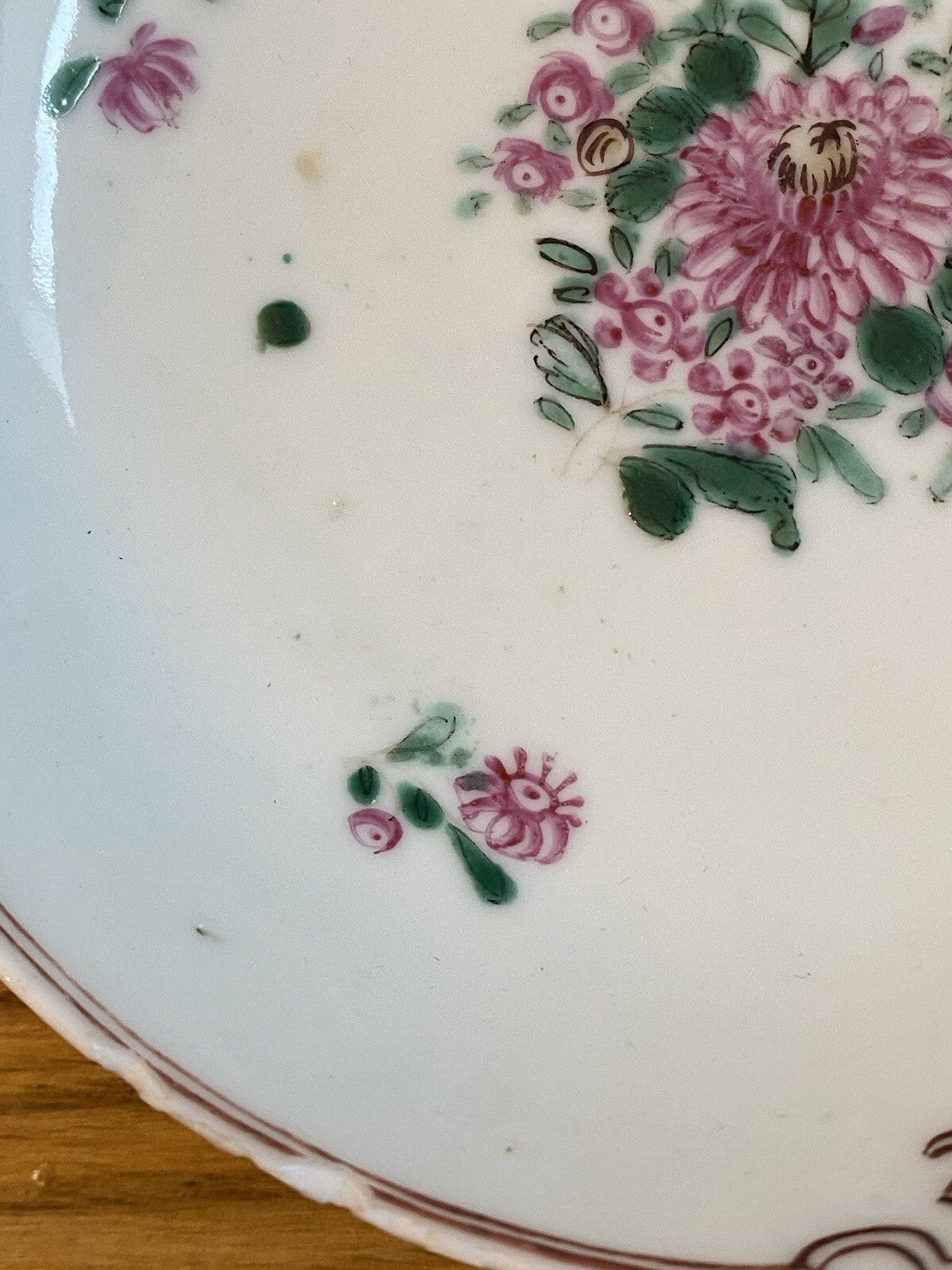Qianlong Dynasty Antique Chinese 18th Century Porcelain Famile Rose Saucer Asian