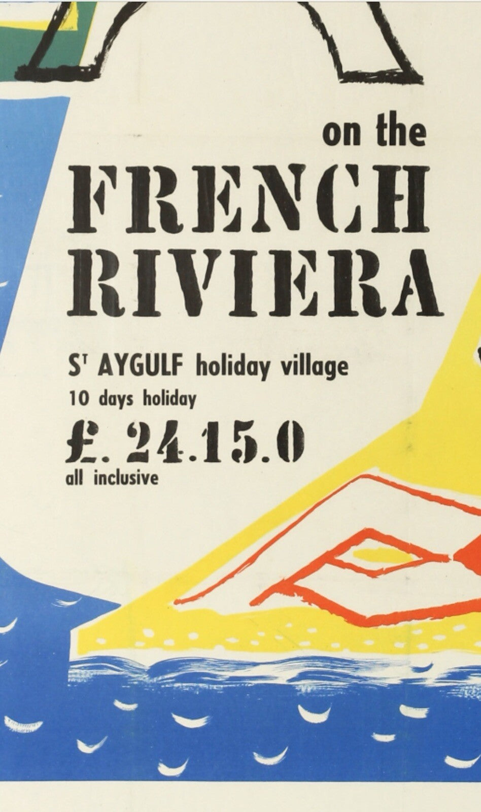 Original Vintage 1957 Travel Advertising Tourism Poster Paris Cote D’Azur France