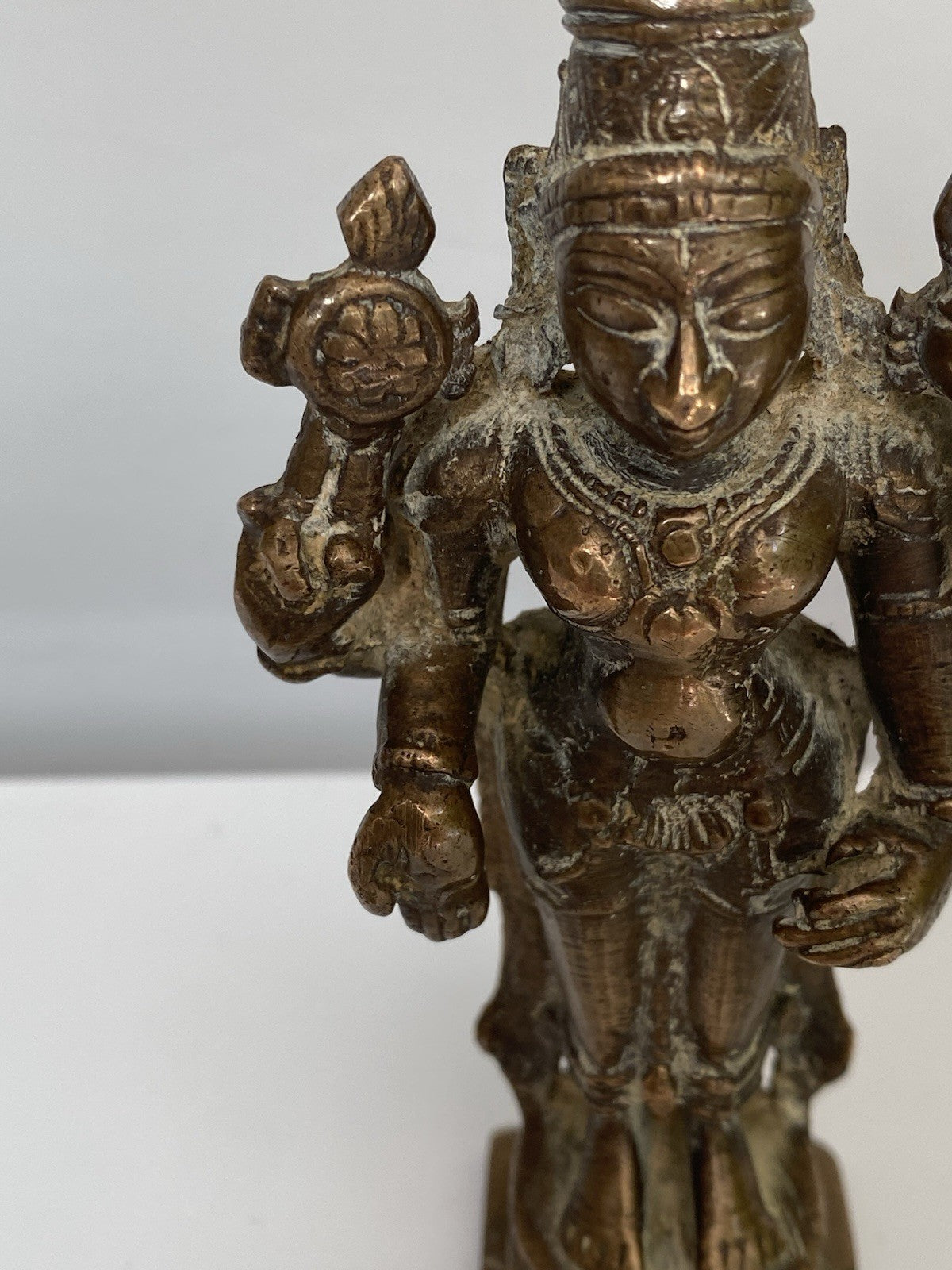 Antique Bronze Statue Vishnu Figure Sculpture 18th/ 19th Century Indian Hindu