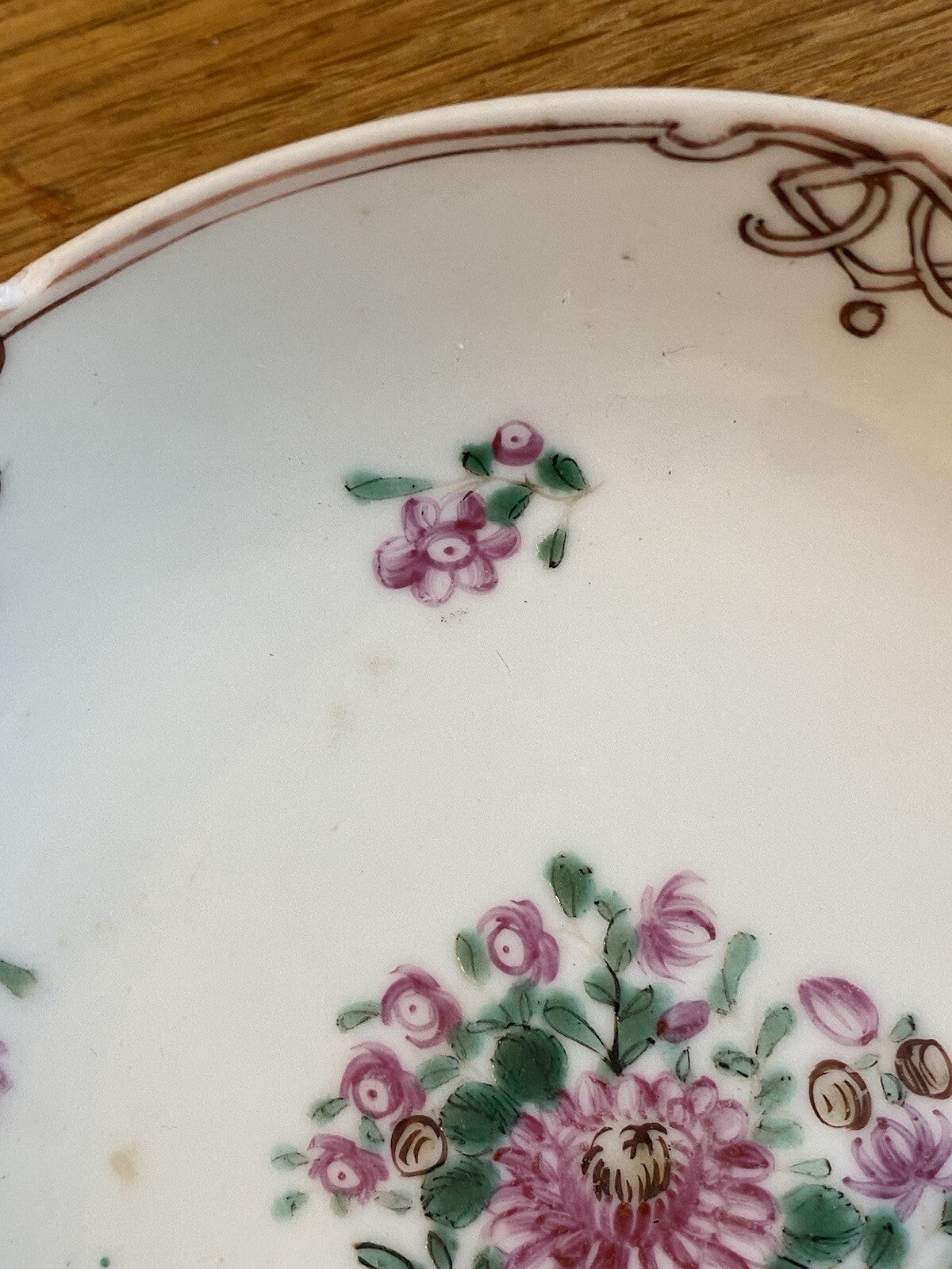 Qianlong Dynasty Antique Chinese 18th Century Porcelain Famile Rose Saucer Asian