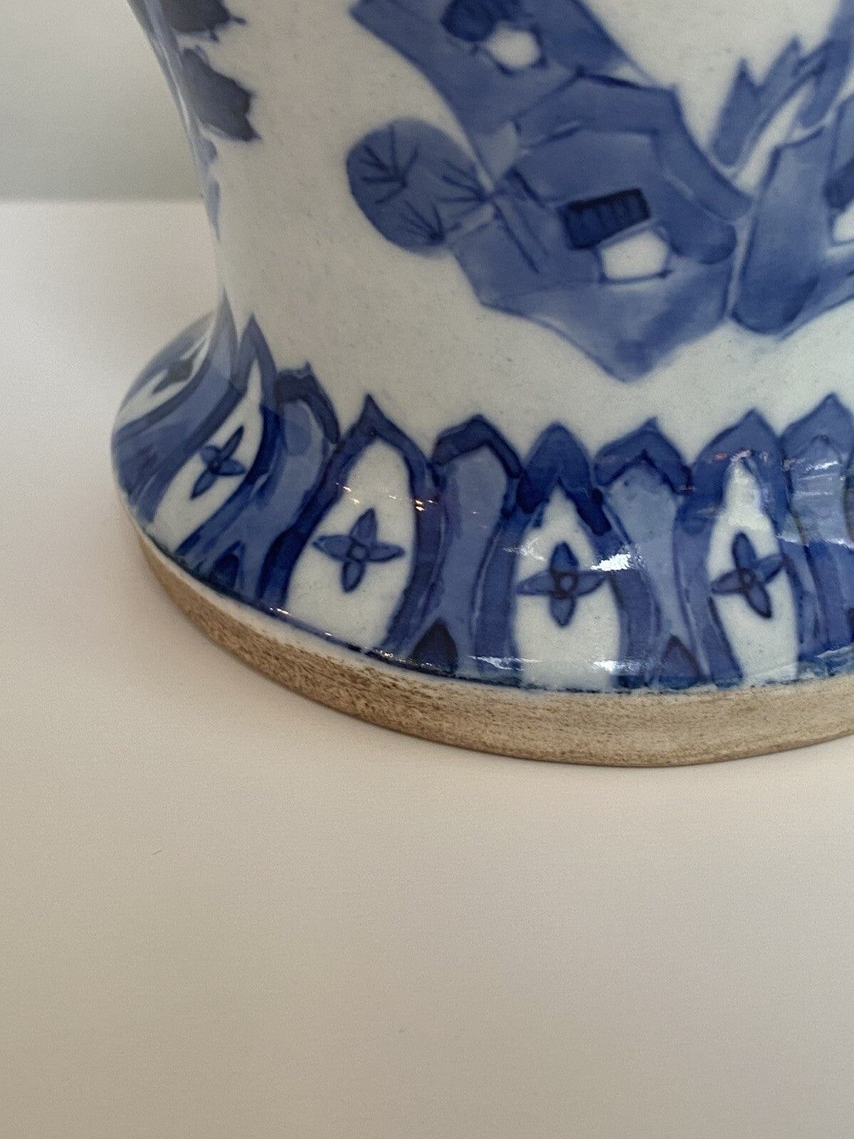 Chinese Antique Qing Dynasty Blue White Porcelain Vase Asian Ceramic Baluster