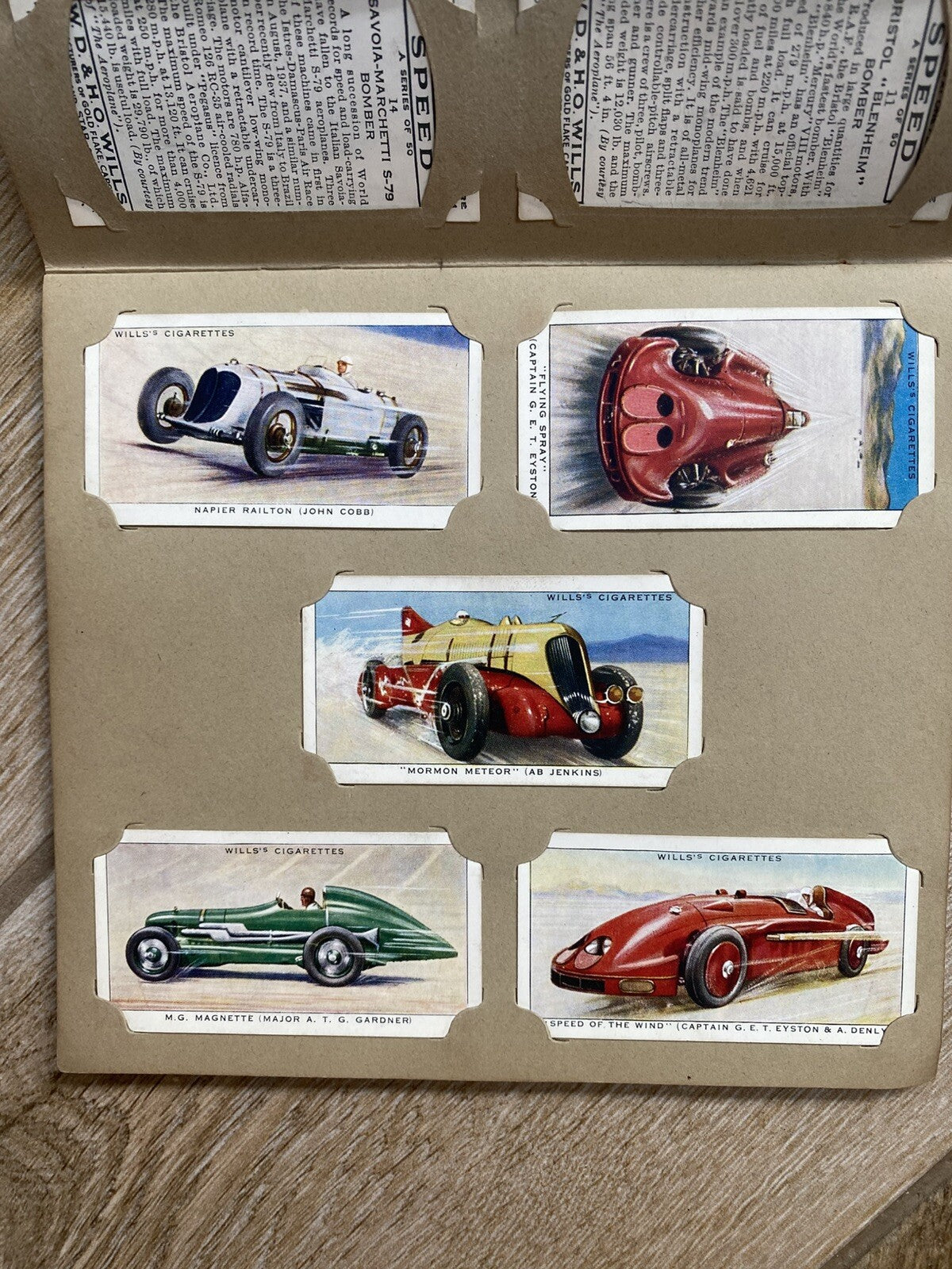 Cigarette 50 Card Set Wills’s Wills SPEED Car Boat Plane Record 1938 Complete