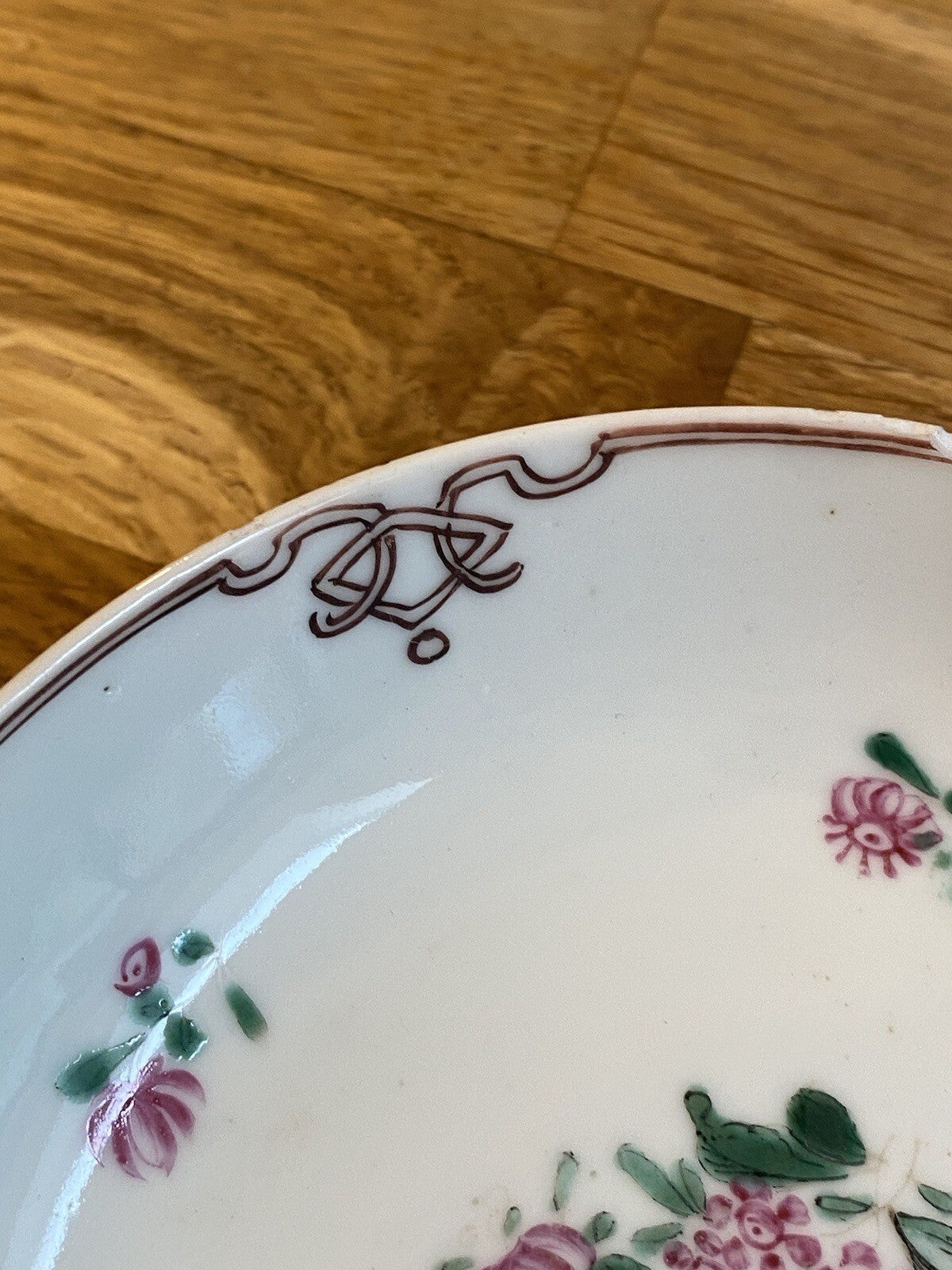 Qianlong Dynasty Antique Chinese 18th Century Porcelain Famile Rose Saucer Asian