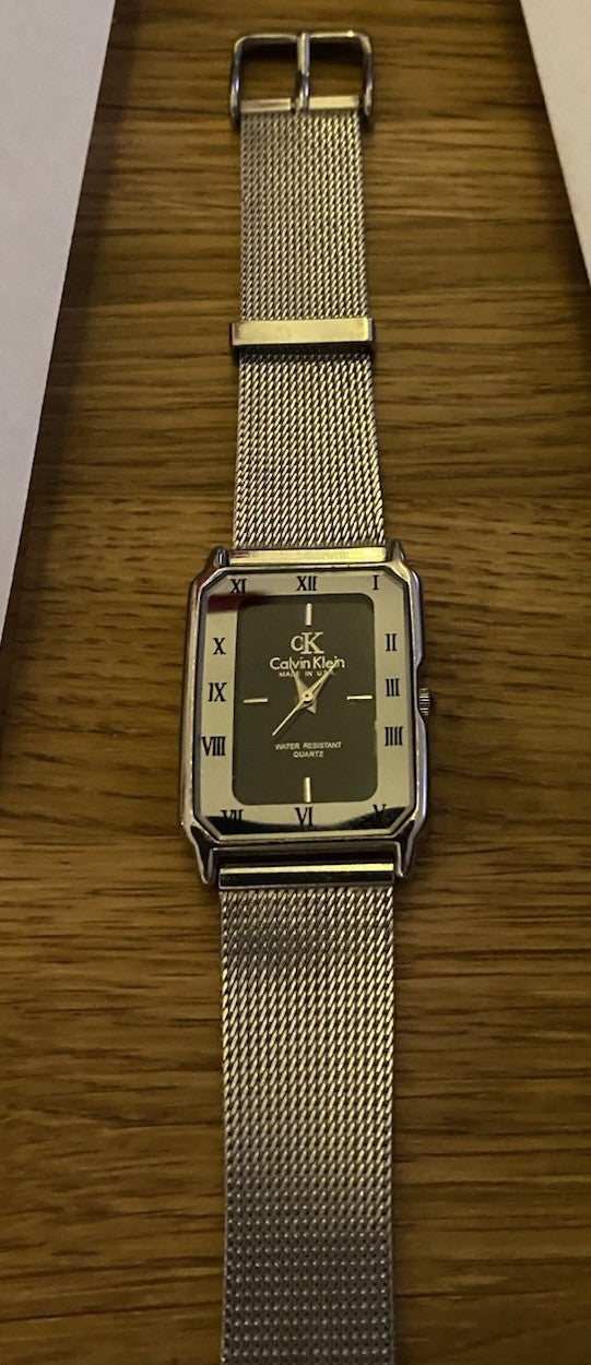 Authentic Working Calvin Klein CK Mens Gents Watch Mess Milanese Strap Luxury