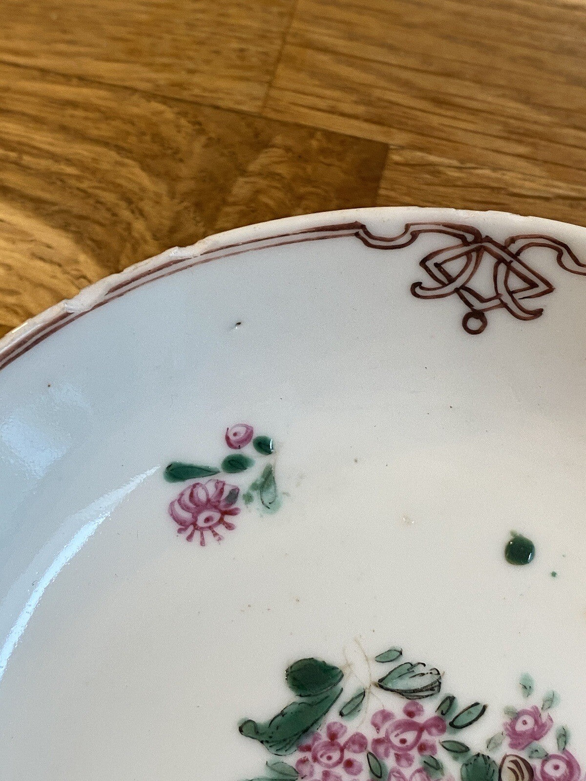 Qianlong Dynasty Antique Chinese 18th Century Porcelain Famile Rose Saucer Asian