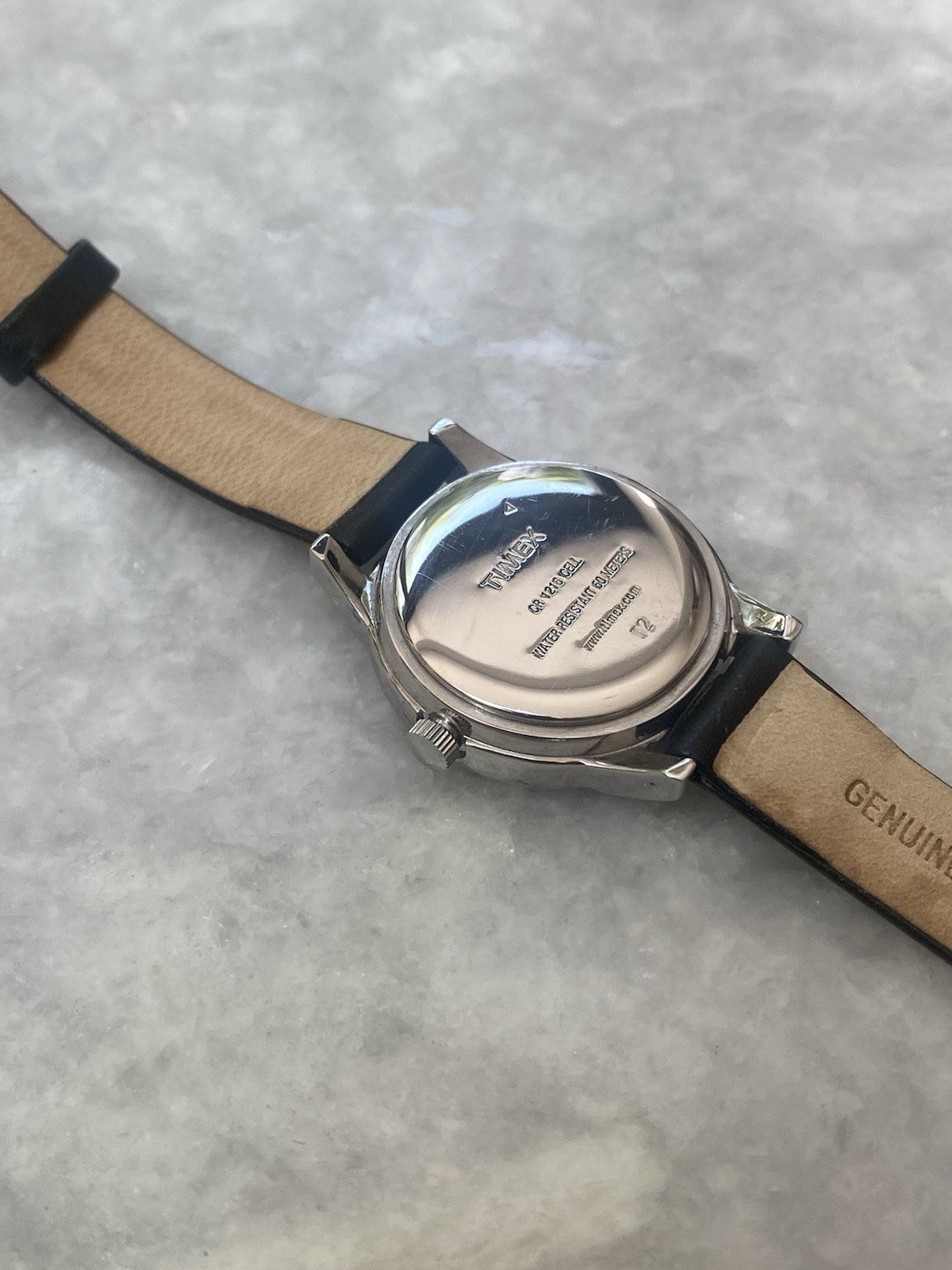 New Timex Watch Ladies Indiglo Black Leather Strap Quartz Water Resistant 5 ATM