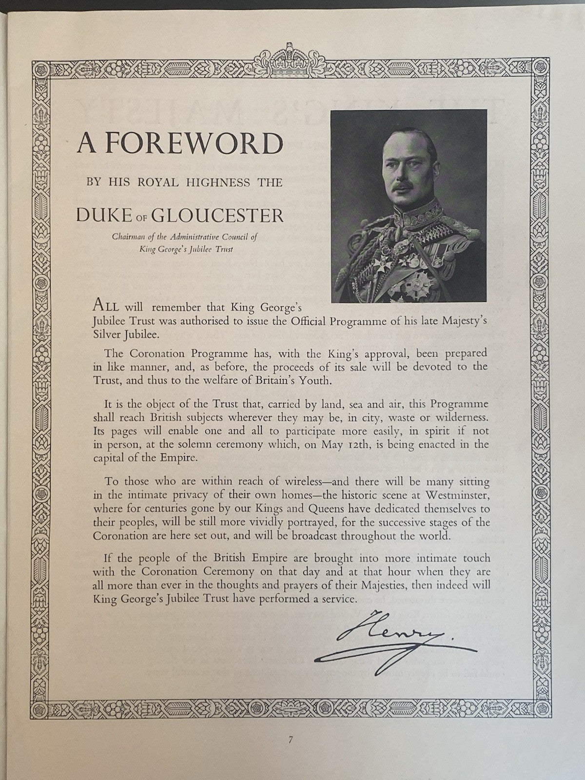 1937 King George VI Queen Elizabeth Mother Coronation Souvenir Royal Programme