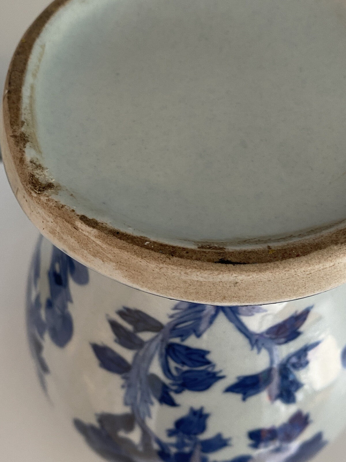 Chinese Antique Qing Dynasty Blue White Porcelain Vase Asian Ceramic Baluster