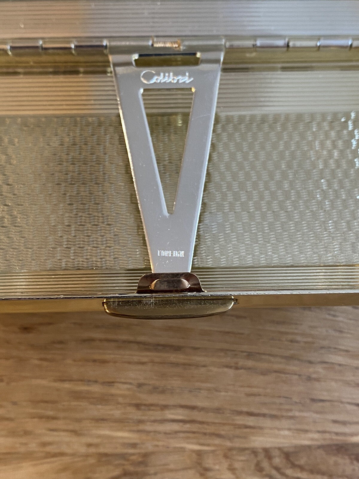 Stunning Rare Vintage Colibri Cigarette Vanity Case With Ruby Red Diamond Design