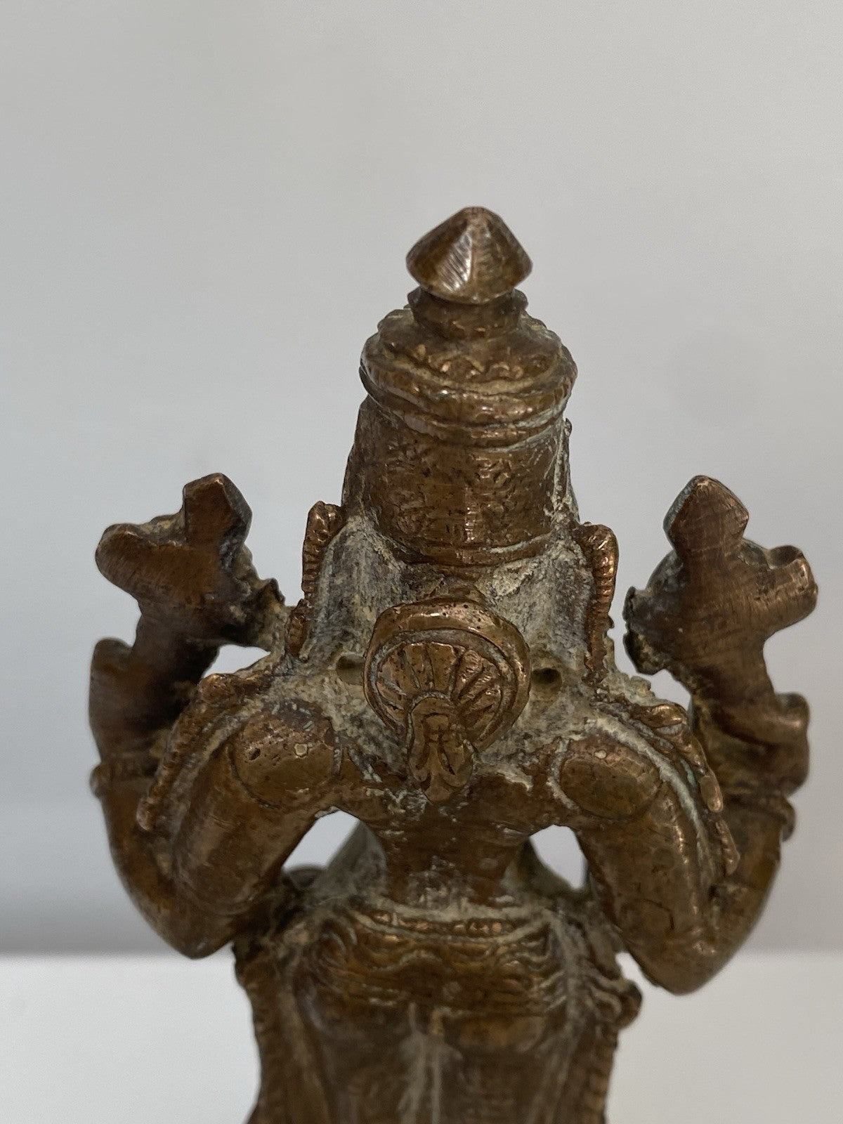 Antique Bronze Statue Vishnu Figure Sculpture 18th/ 19th Century Indian Hindu
