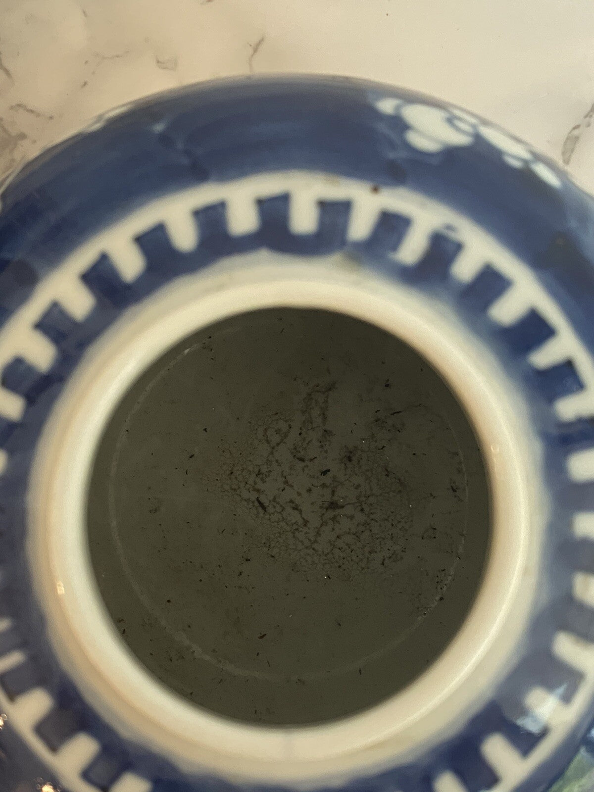Antique Chinese Blue And White Prunus Ginger Jar Kangxi Double Ring Mark Asian