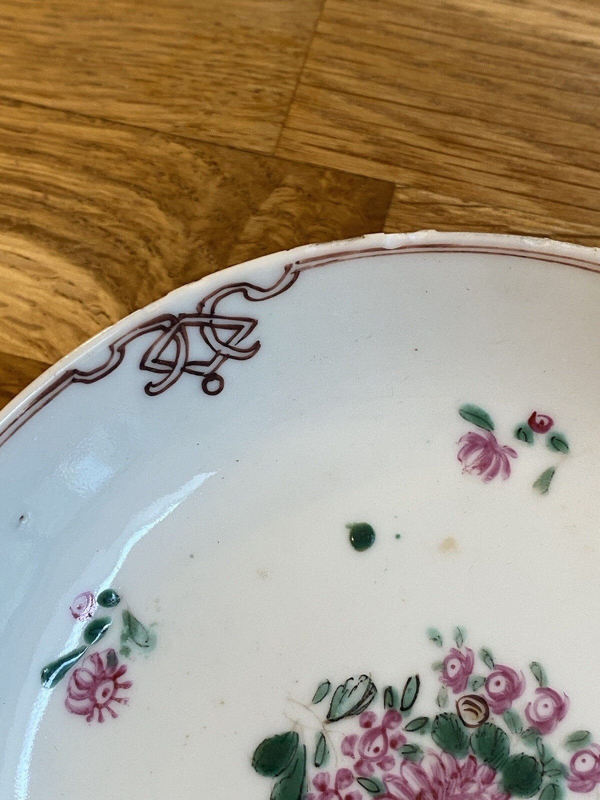 Qianlong Dynasty Antique Chinese 18th Century Porcelain Famile Rose Saucer Asian
