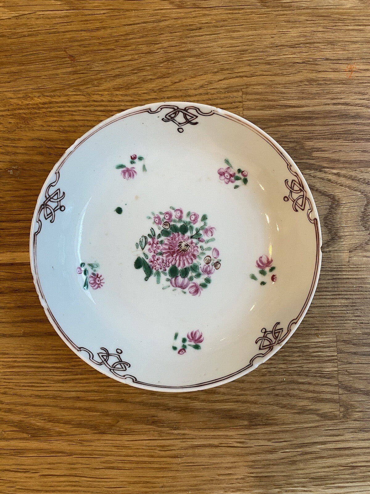 Qianlong Dynasty Antique Chinese 18th Century Porcelain Famile Rose Saucer Asian