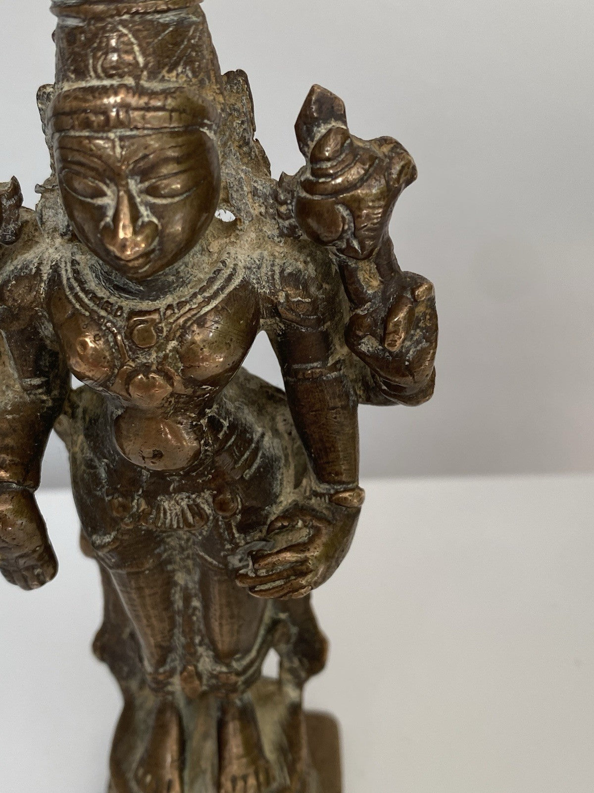 Antique Bronze Statue Vishnu Figure Sculpture 18th/ 19th Century Indian Hindu