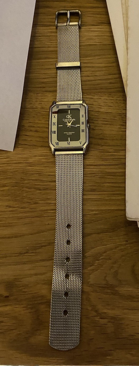 Authentic Working Calvin Klein CK Mens Gents Watch Mess Milanese Strap Luxury