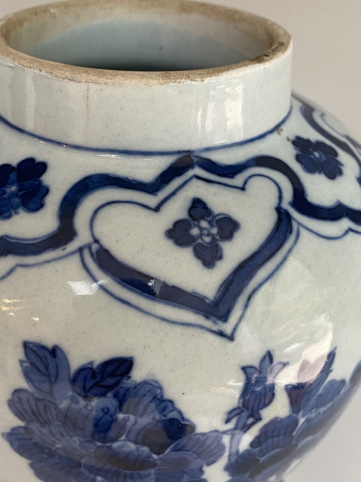 Chinese Antique Qing Dynasty Blue White Porcelain Vase Asian Ceramic Baluster