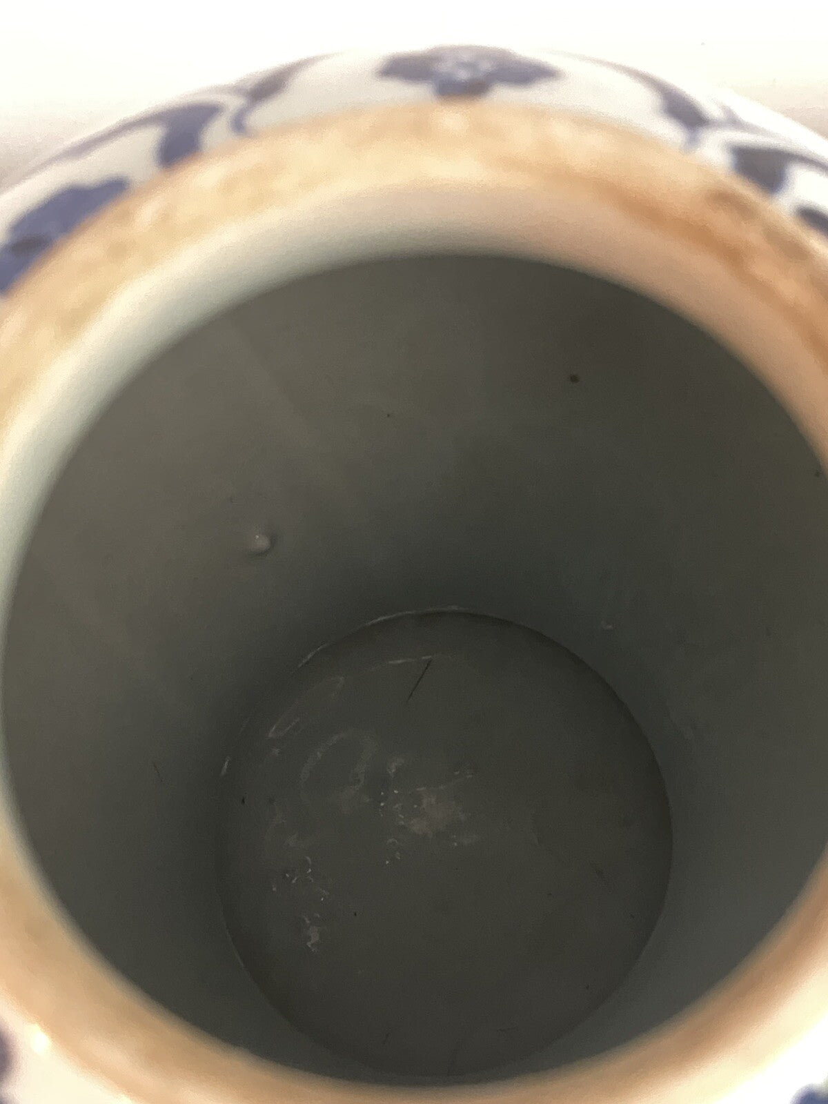 Chinese Antique Qing Dynasty Blue White Porcelain Vase Asian Ceramic Baluster