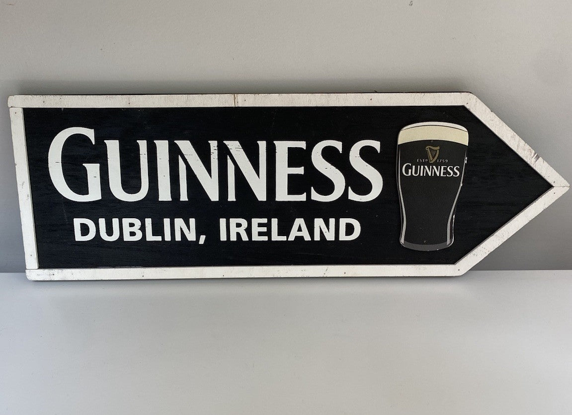 Original Official Guinness Wooden Sign Pint Ireland Irish Not Enamel Brewiana