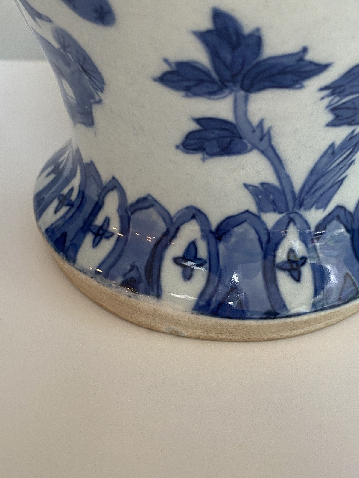 Chinese Antique Qing Dynasty Blue White Porcelain Vase Asian Ceramic Baluster