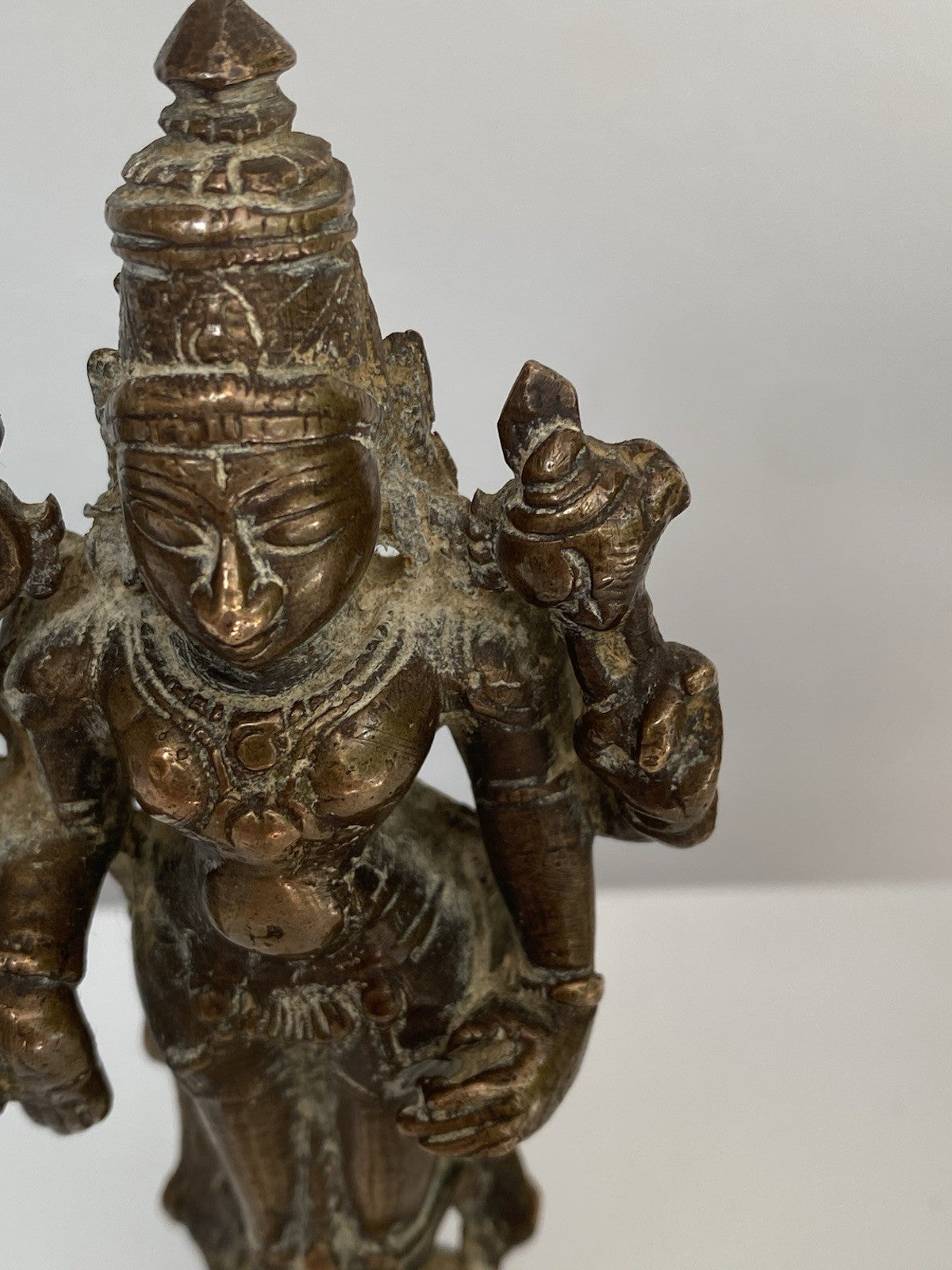 Antique Bronze Statue Vishnu Figure Sculpture 18th/ 19th Century Indian Hindu