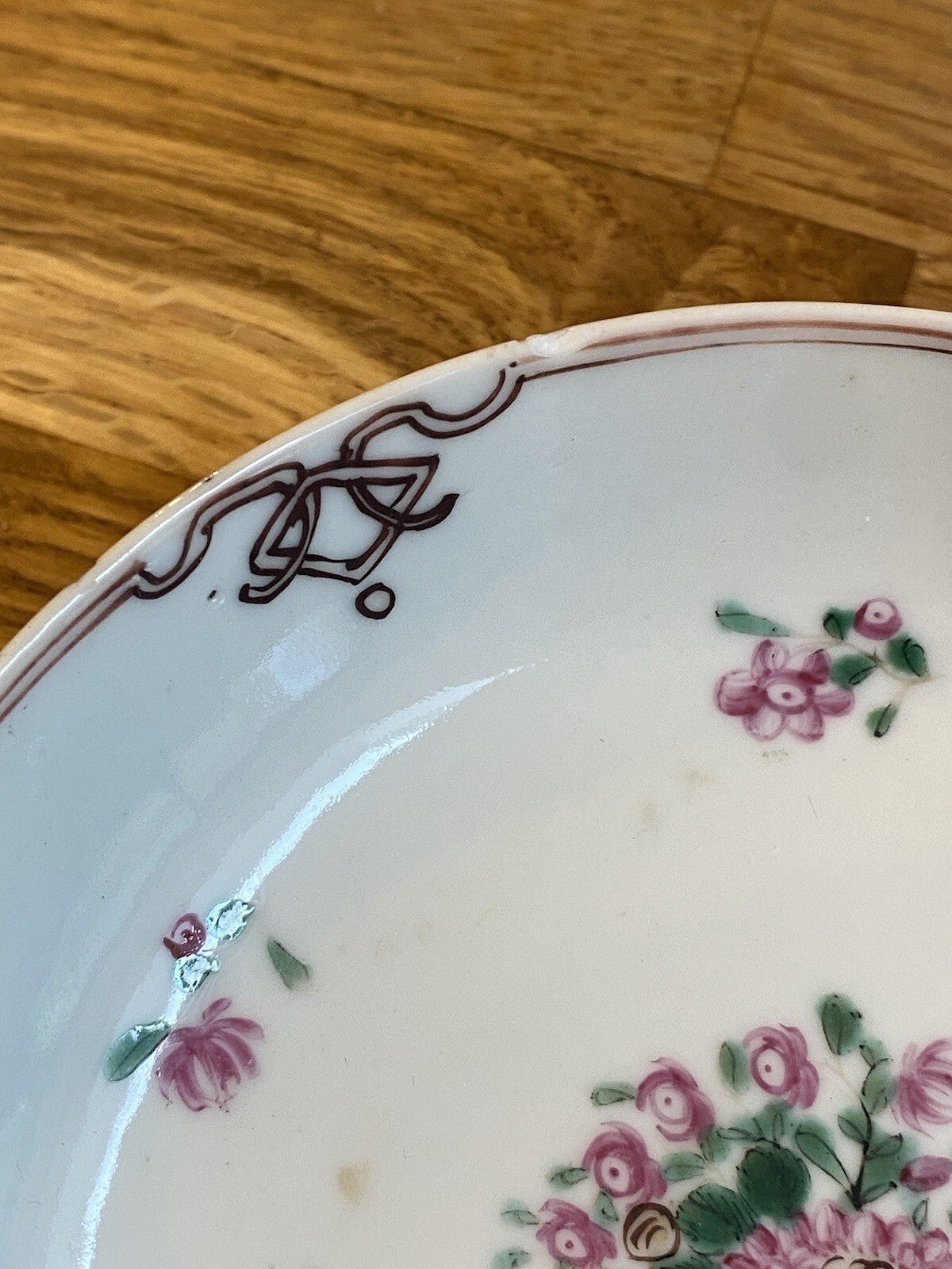 Qianlong Dynasty Antique Chinese 18th Century Porcelain Famile Rose Saucer Asian