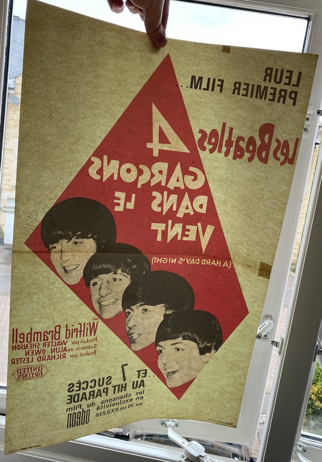 Rare Original Vintage A Hard Days Night Beatles French Film Movie Poster Affiche