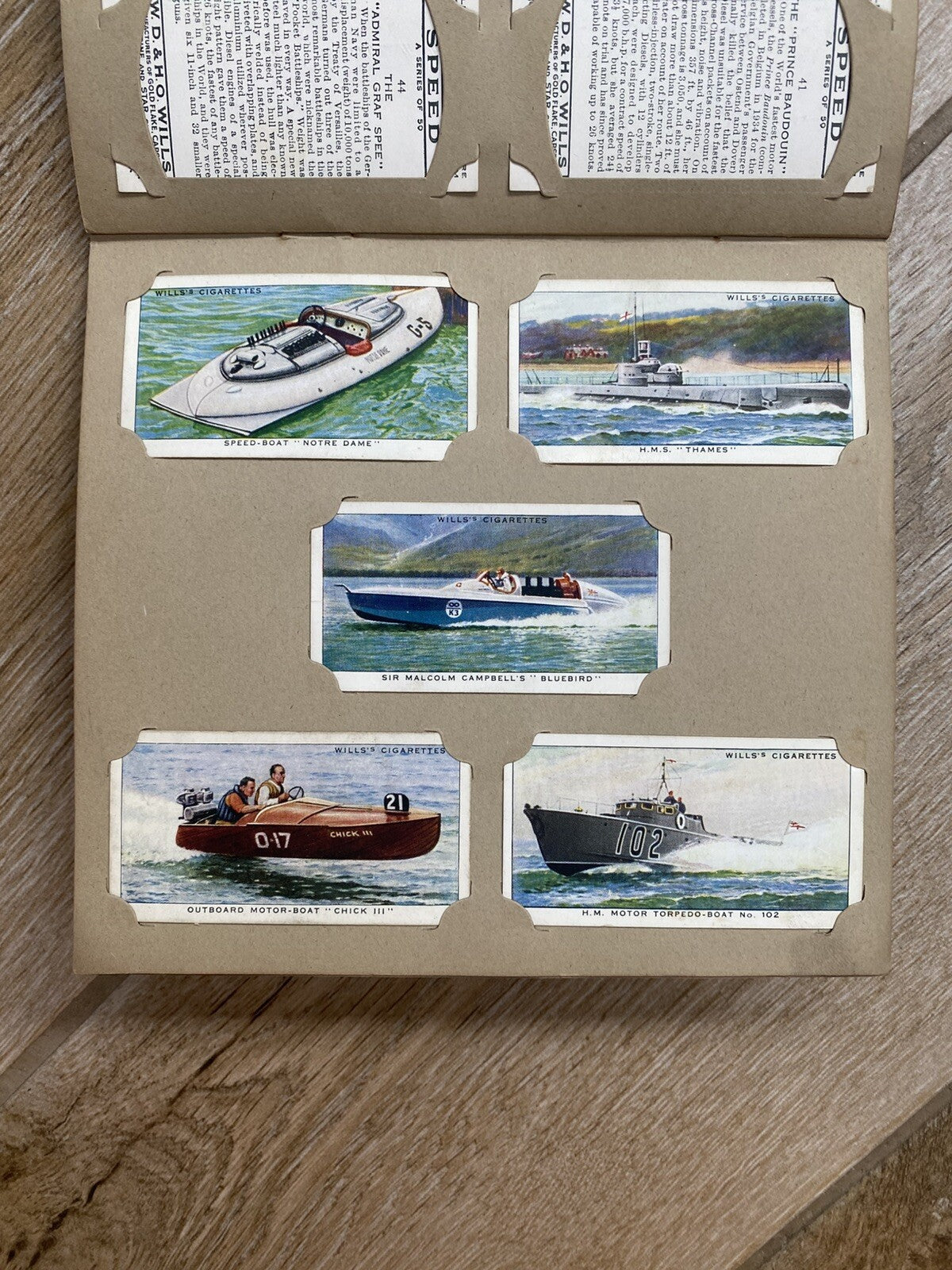 Cigarette 50 Card Set Wills’s Wills SPEED Car Boat Plane Record 1938 Complete