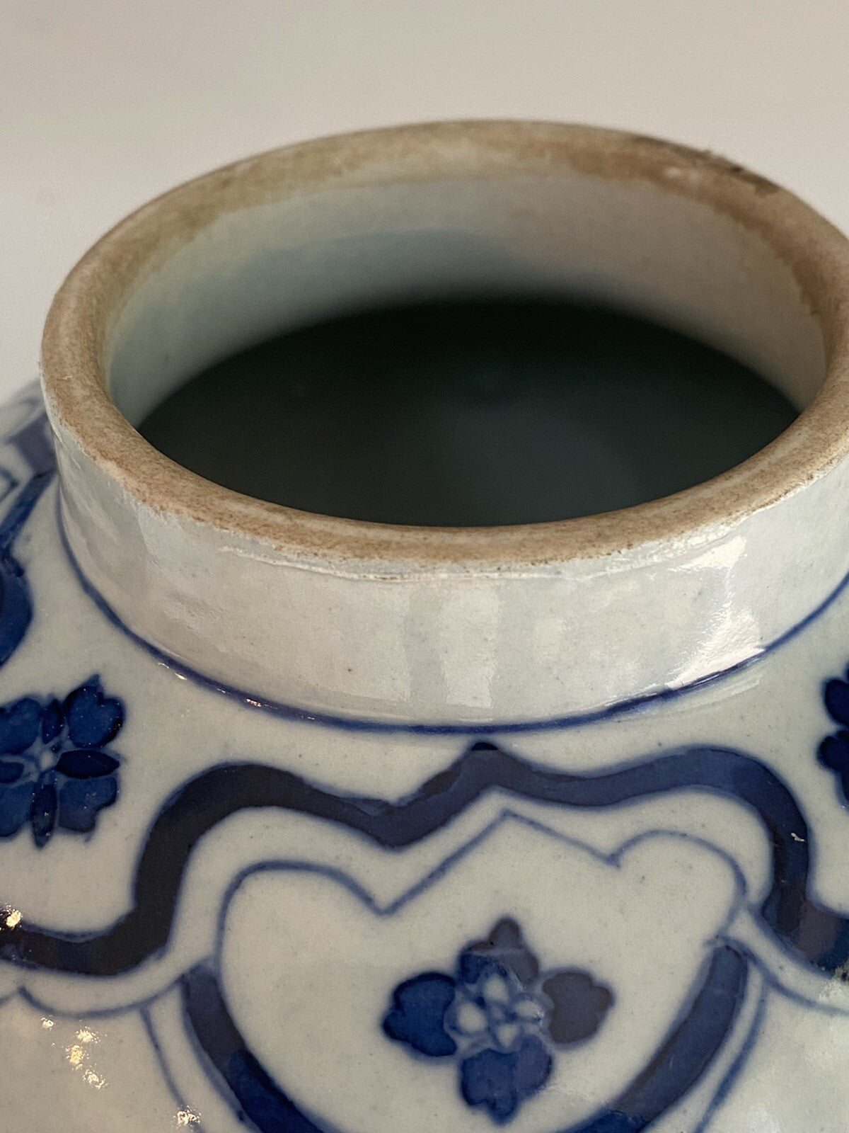 Chinese Antique Qing Dynasty Blue White Porcelain Vase Asian Ceramic Baluster