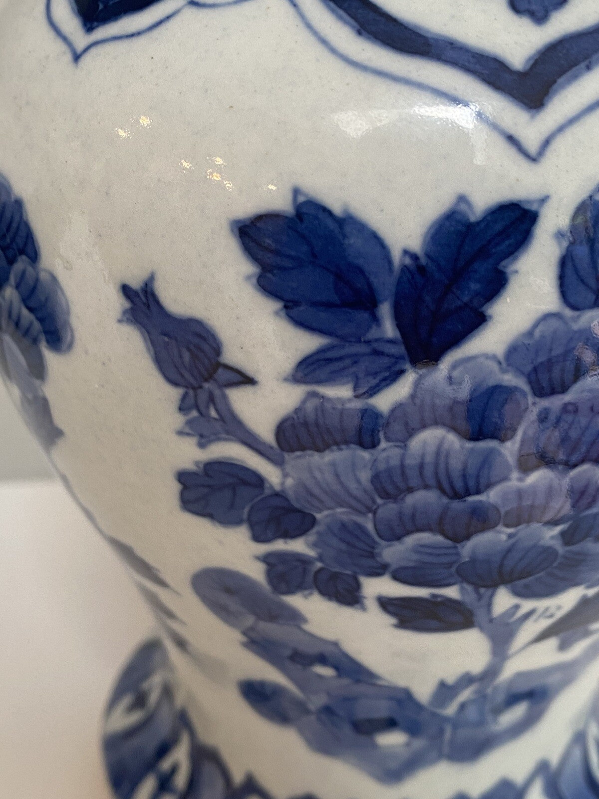 Chinese Antique Qing Dynasty Blue White Porcelain Vase Asian Ceramic Baluster