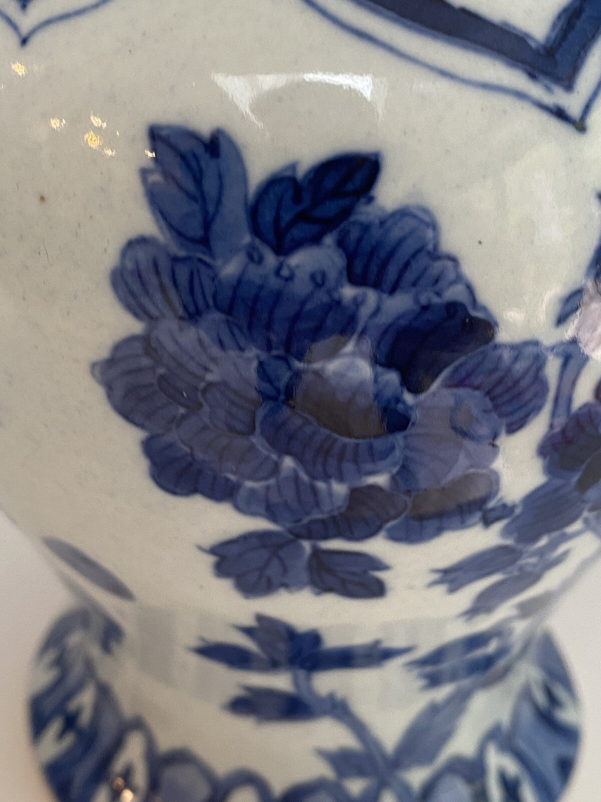 Chinese Antique Qing Dynasty Blue White Porcelain Vase Asian Ceramic Baluster