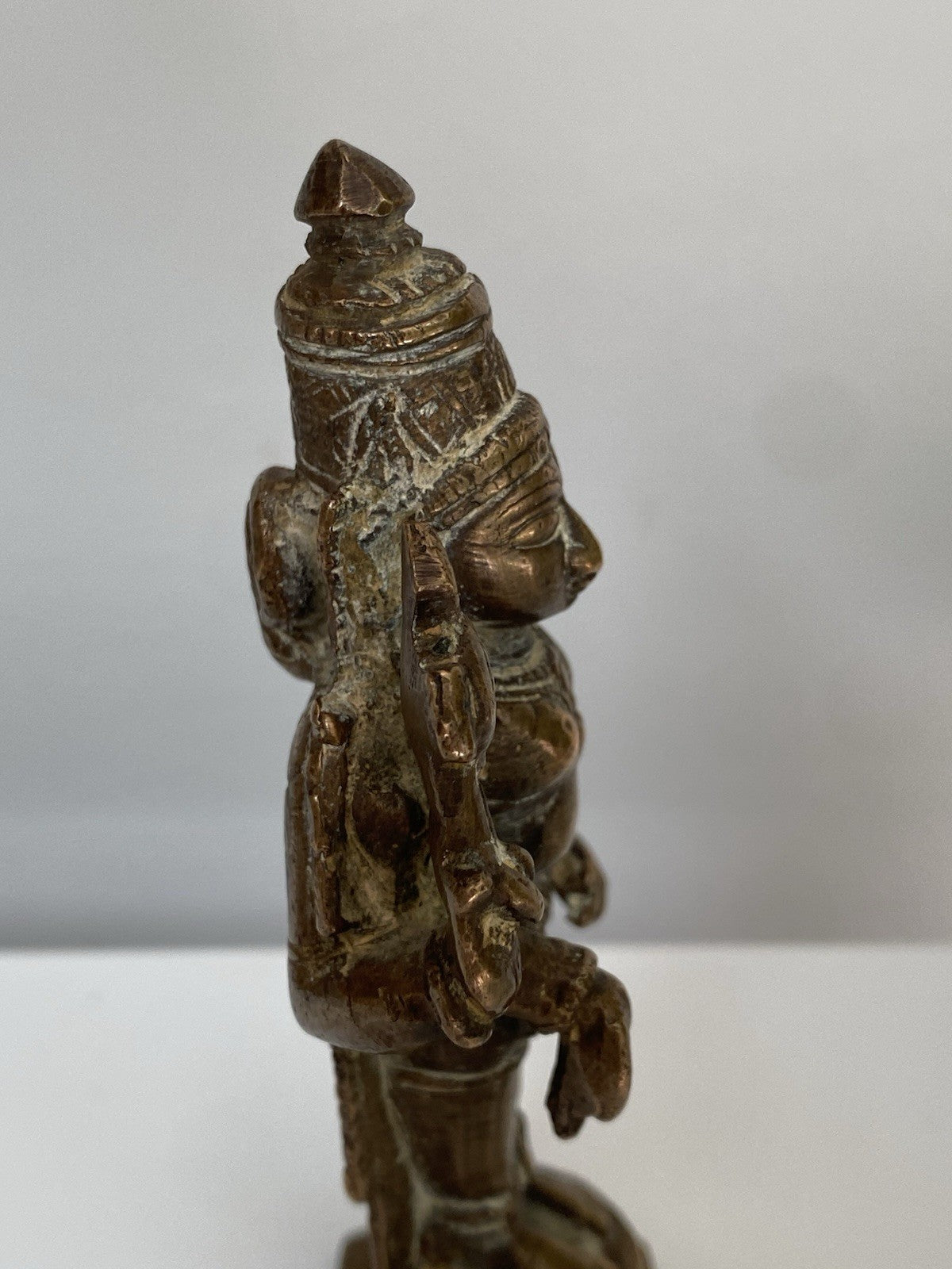 Antique Bronze Statue Vishnu Figure Sculpture 18th/ 19th Century Indian Hindu