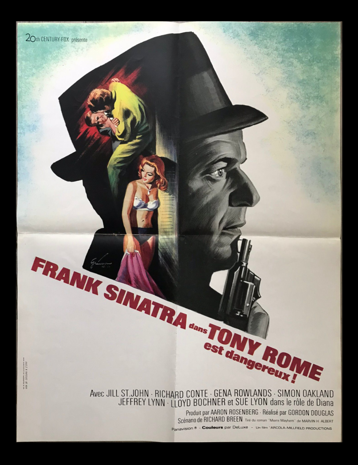 Orig Vintage Film Movie Poster Tony Rome Frank Sinatra Boris Grinsson French