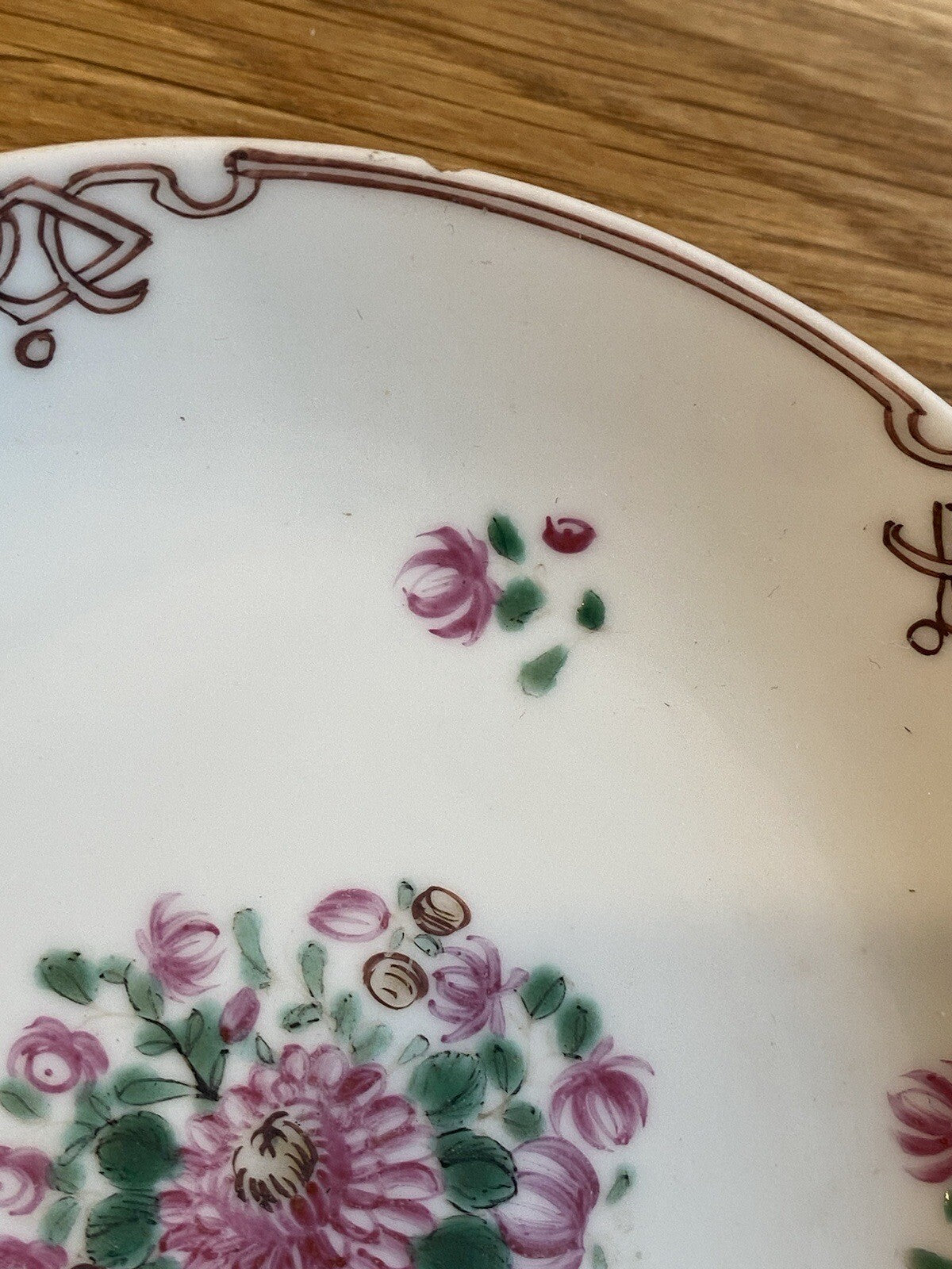 Qianlong Dynasty Antique Chinese 18th Century Porcelain Famile Rose Saucer Asian
