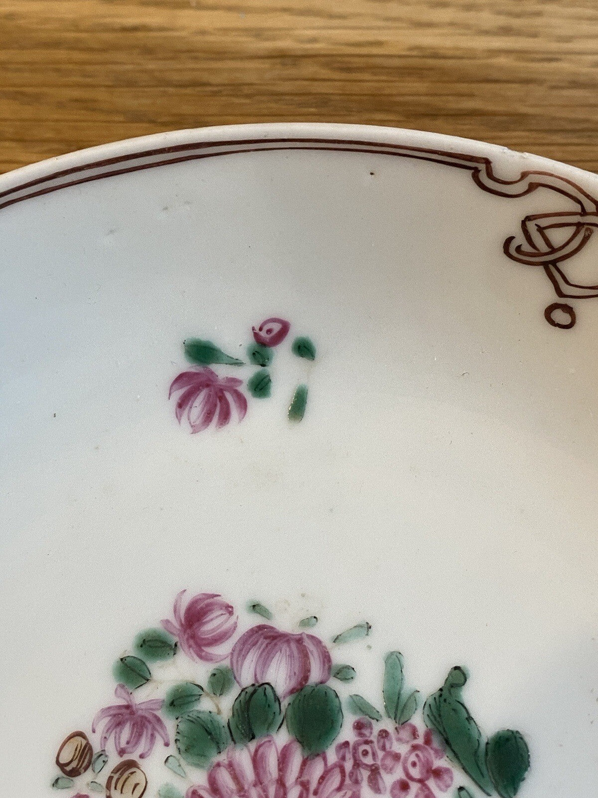 Qianlong Dynasty Antique Chinese 18th Century Porcelain Famile Rose Saucer Asian