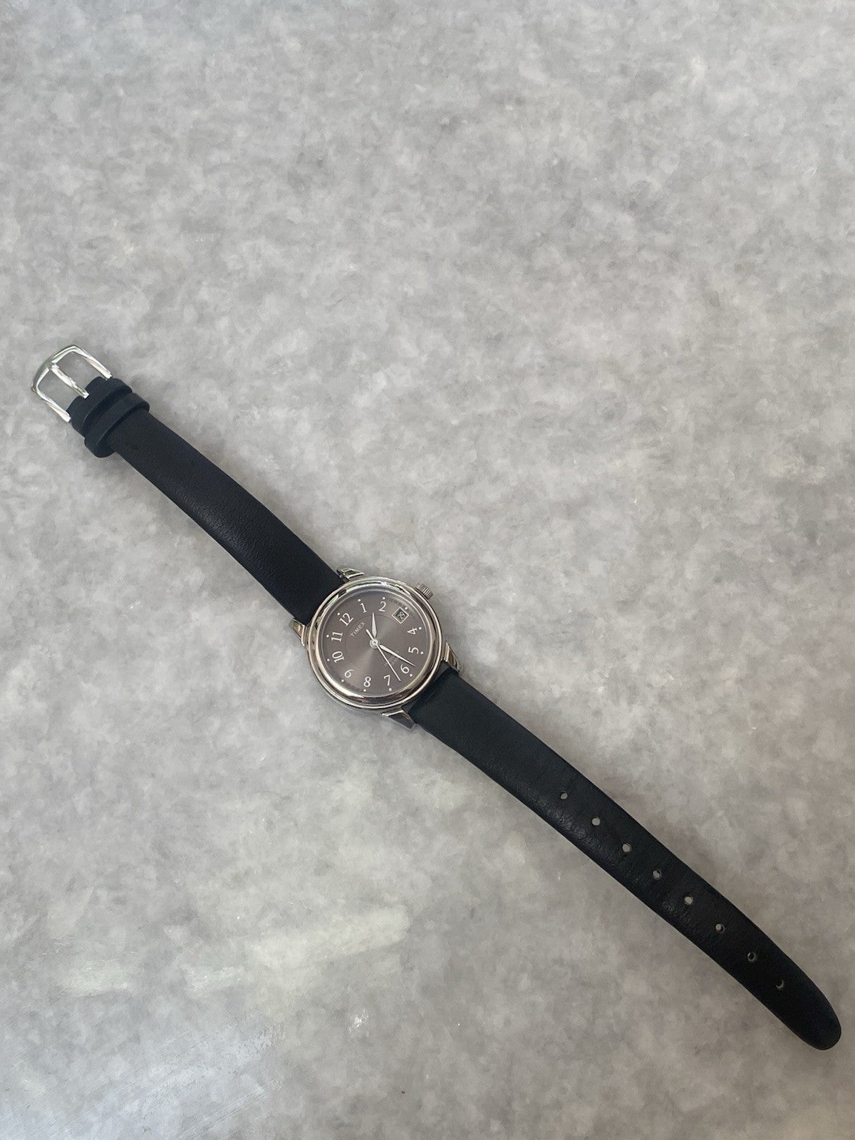 New Timex Watch Ladies Indiglo Black Leather Strap Quartz Water Resistant 5 ATM