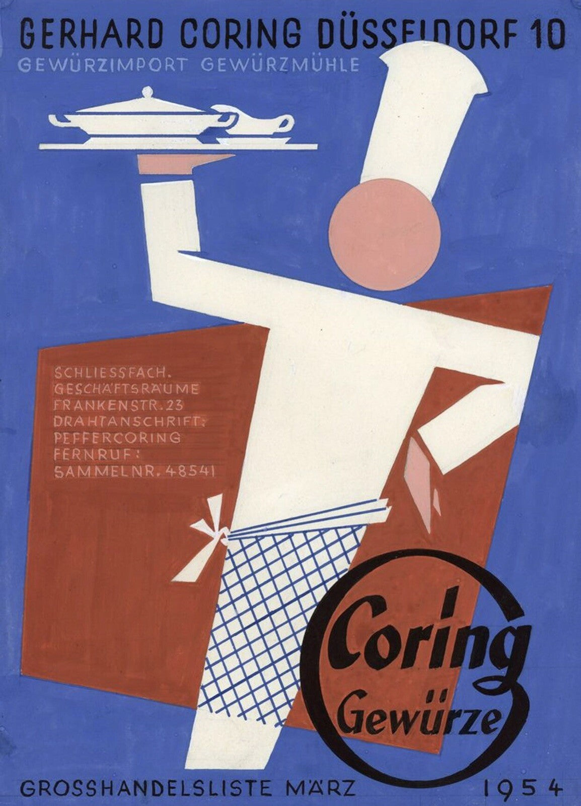 Original Vintage Hand Painted Poster Maquette Design Michael Jungheim Art Deco