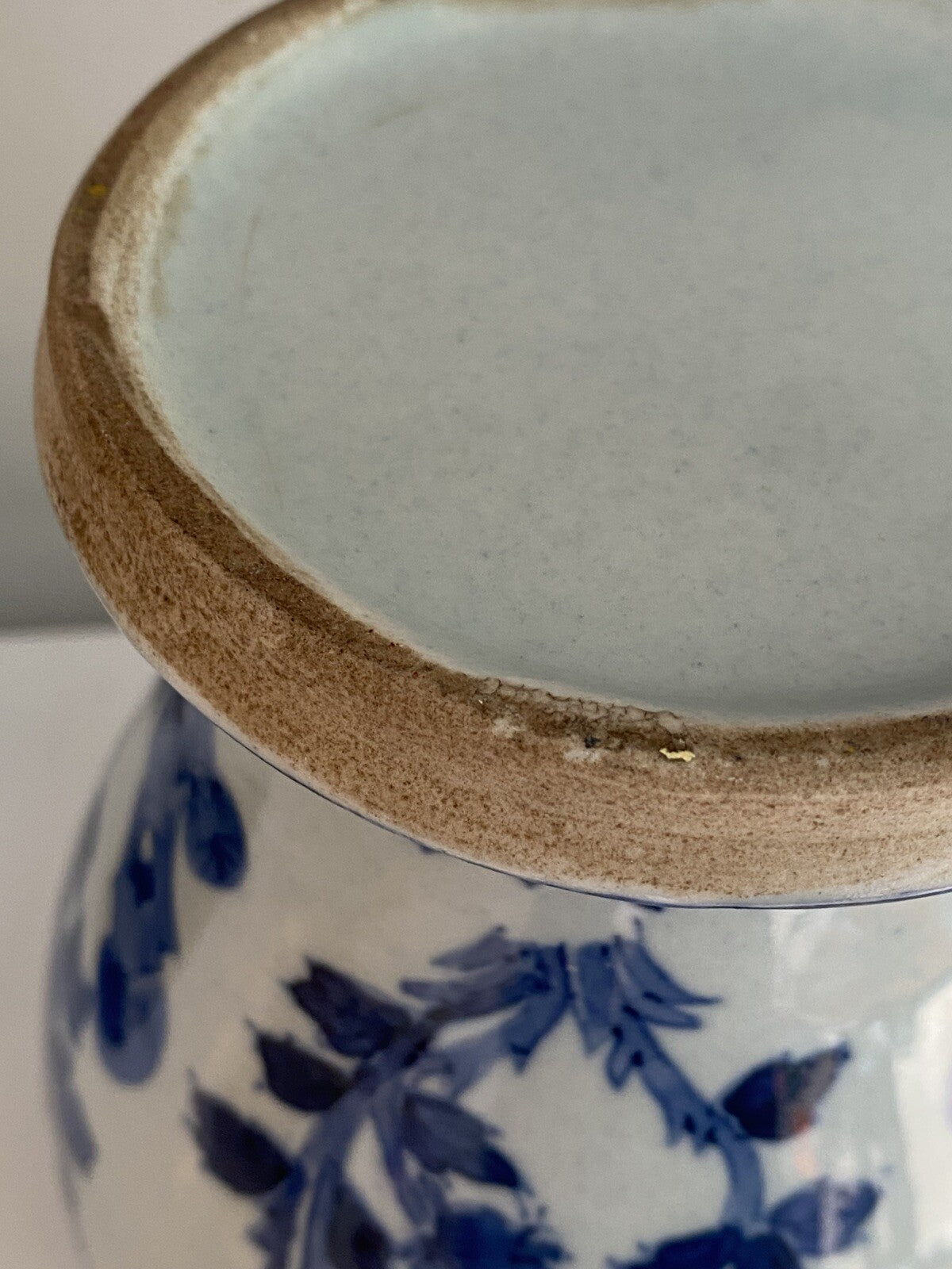Chinese Antique Qing Dynasty Blue White Porcelain Vase Asian Ceramic Baluster