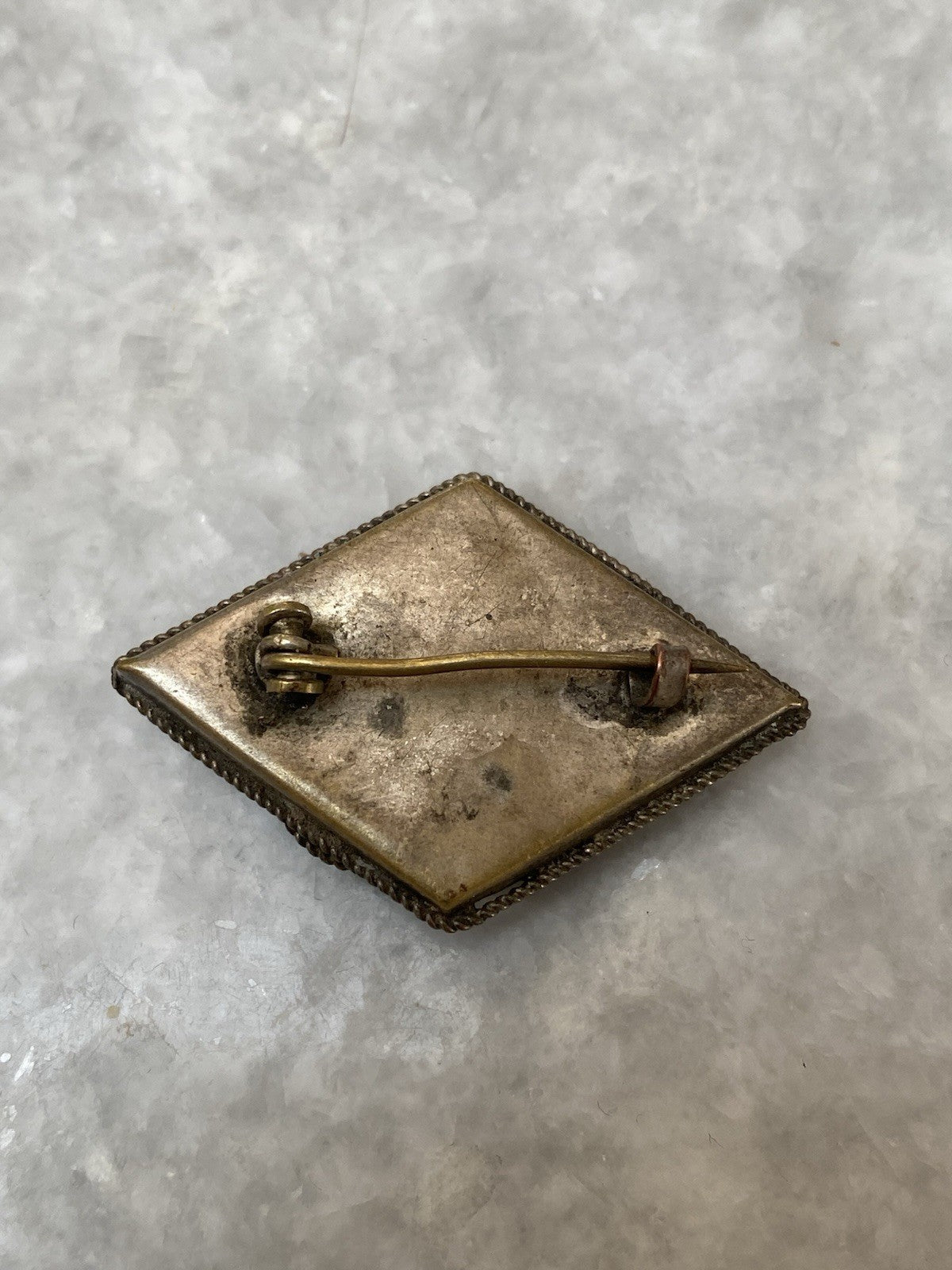 Antique Italian Glass Micro Mosaic Brooch Gold Tone Metal Jewellery Floral Italy