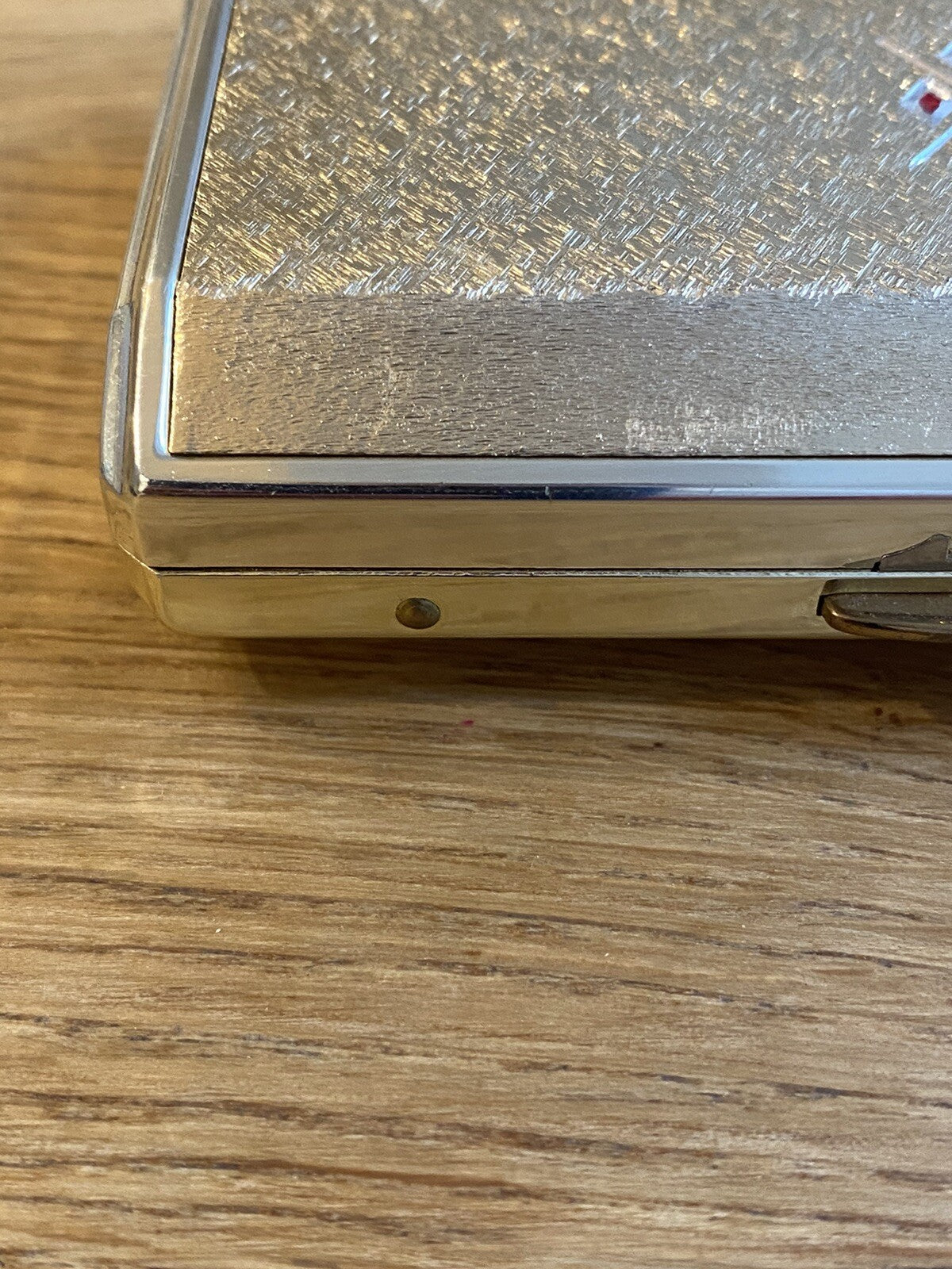 Stunning Rare Vintage Colibri Cigarette Vanity Case With Ruby Red Diamond Design