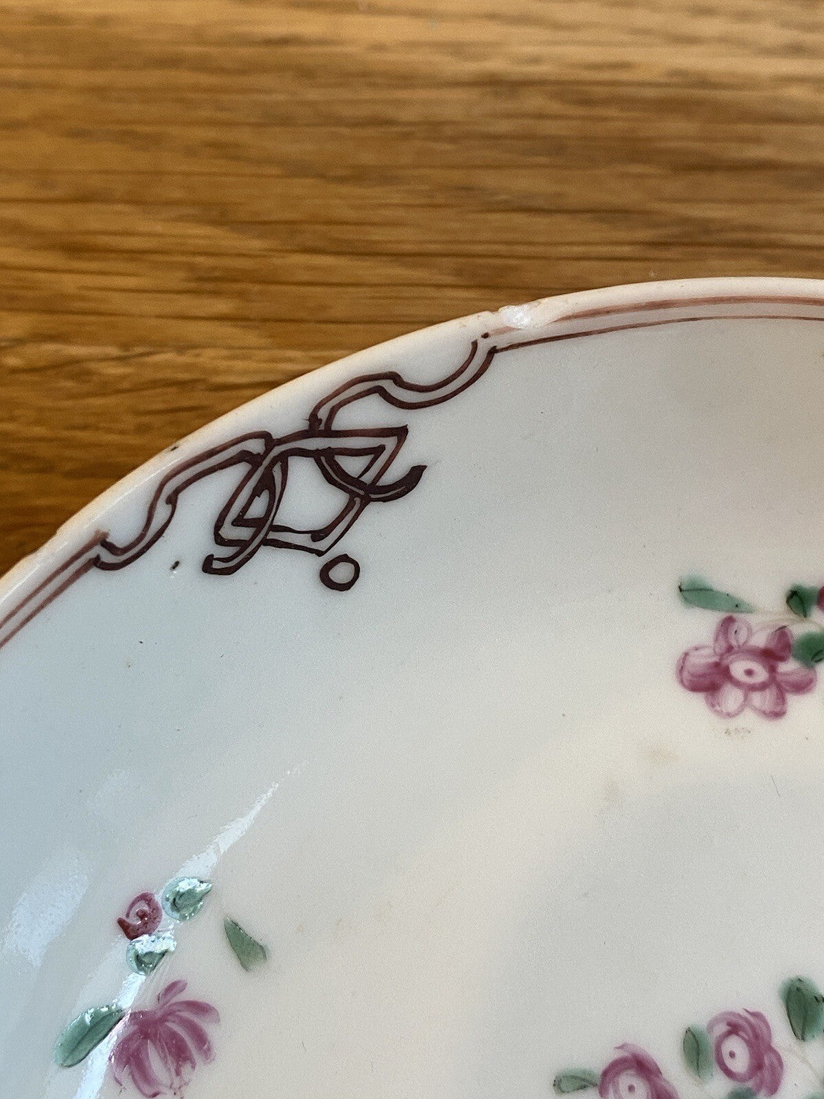 Qianlong Dynasty Antique Chinese 18th Century Porcelain Famile Rose Saucer Asian
