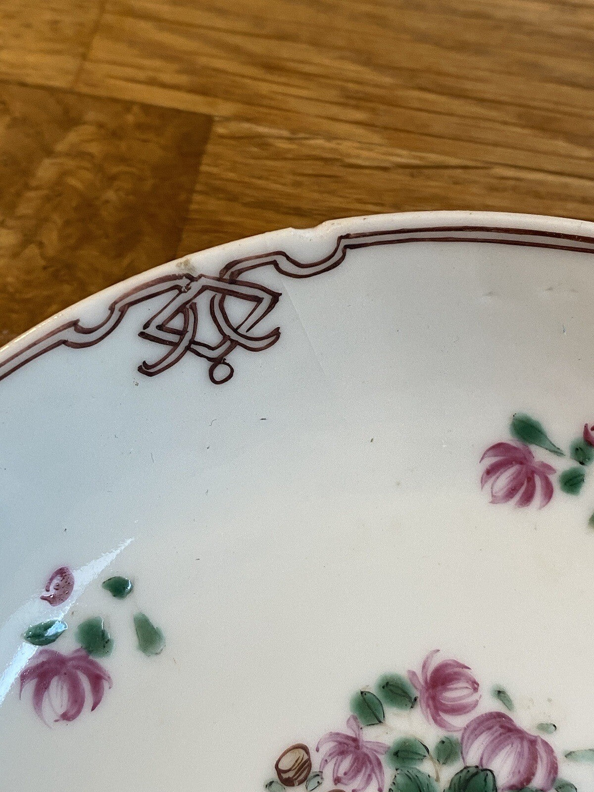 Qianlong Dynasty Antique Chinese 18th Century Porcelain Famile Rose Saucer Asian